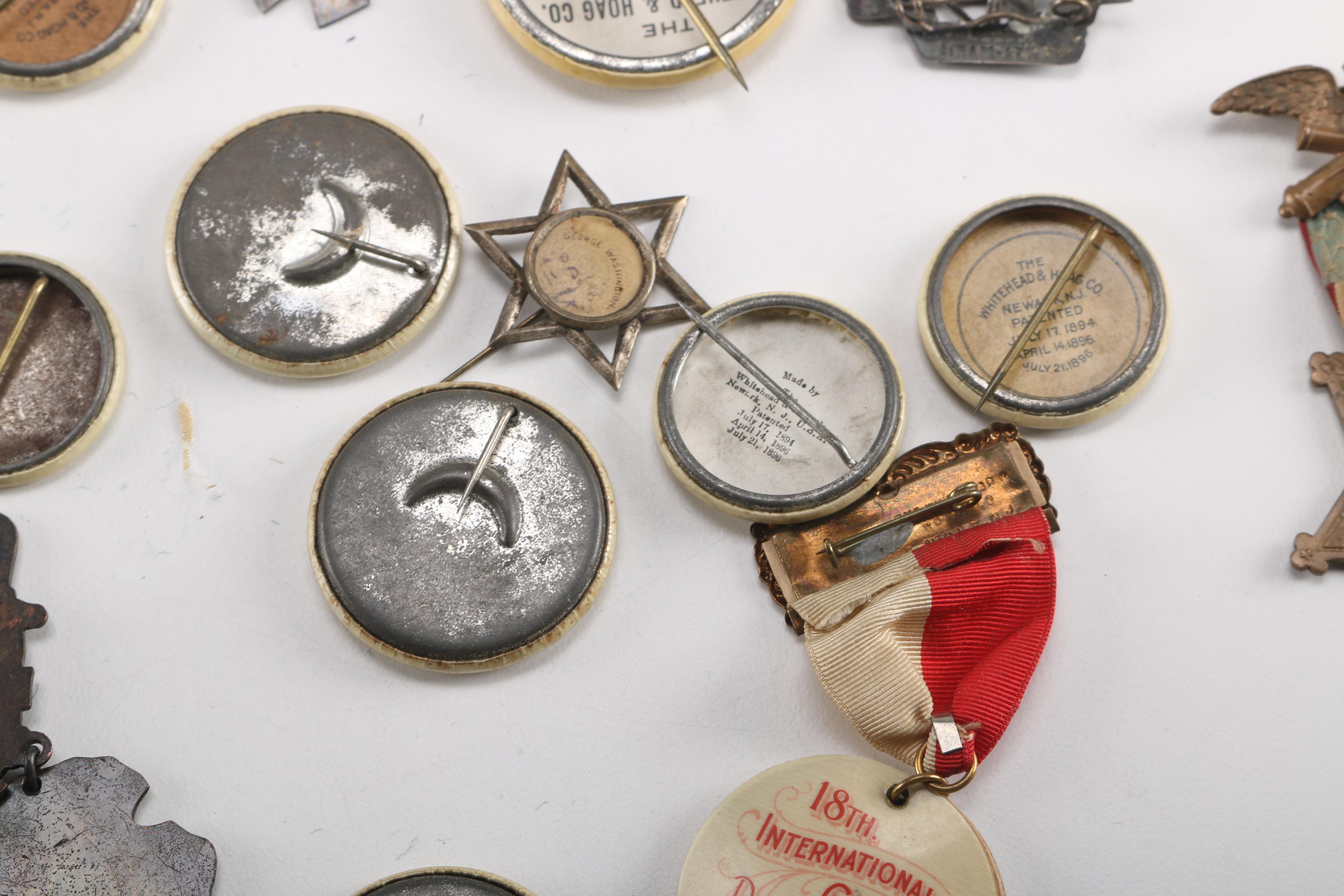 Grand Army of the Republic Antique Pinback Buttons and Medals