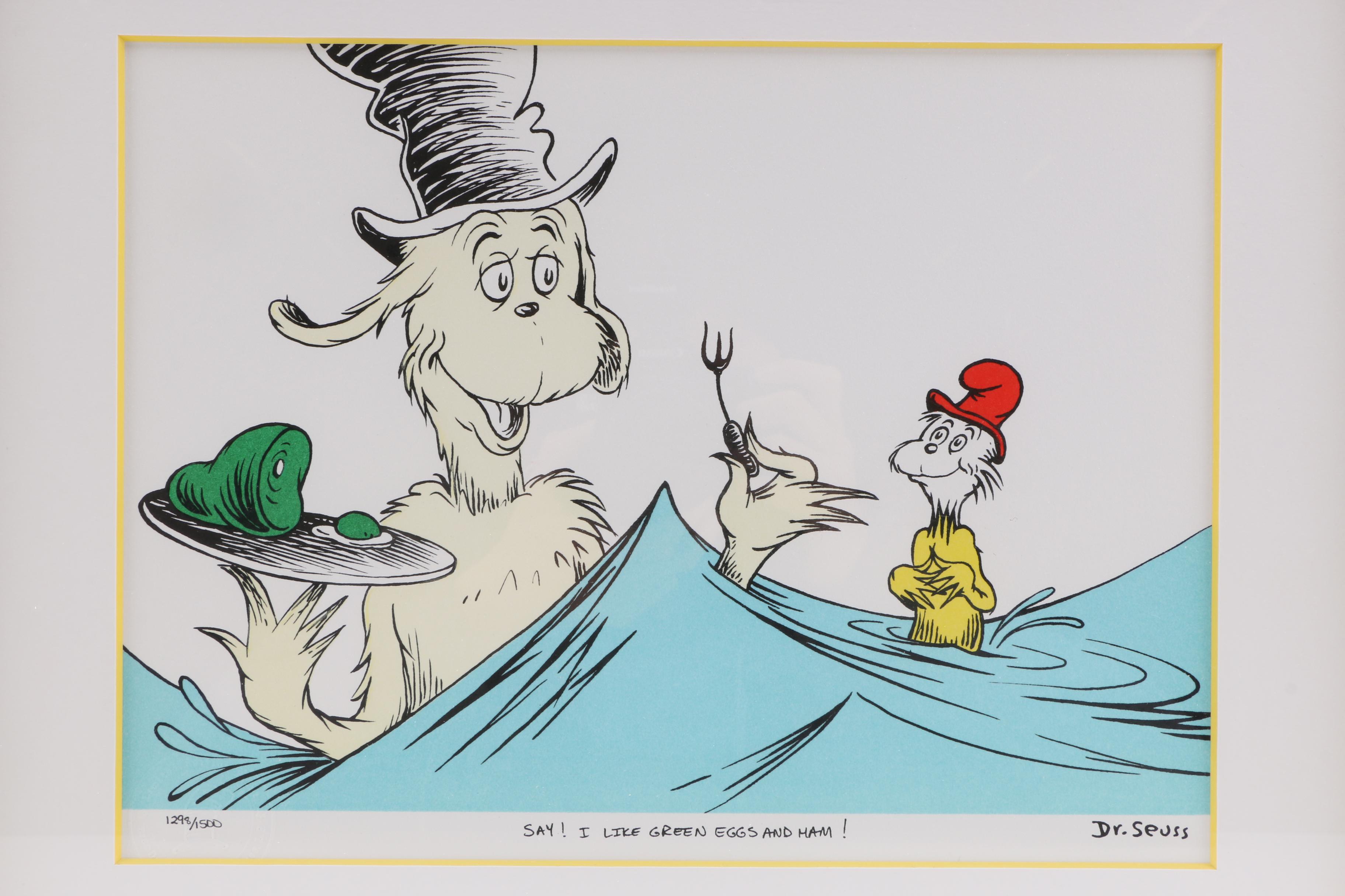 Limited Edition Dr. Seuss Lithograph "Say! I Like Green Eggs and Ham!"