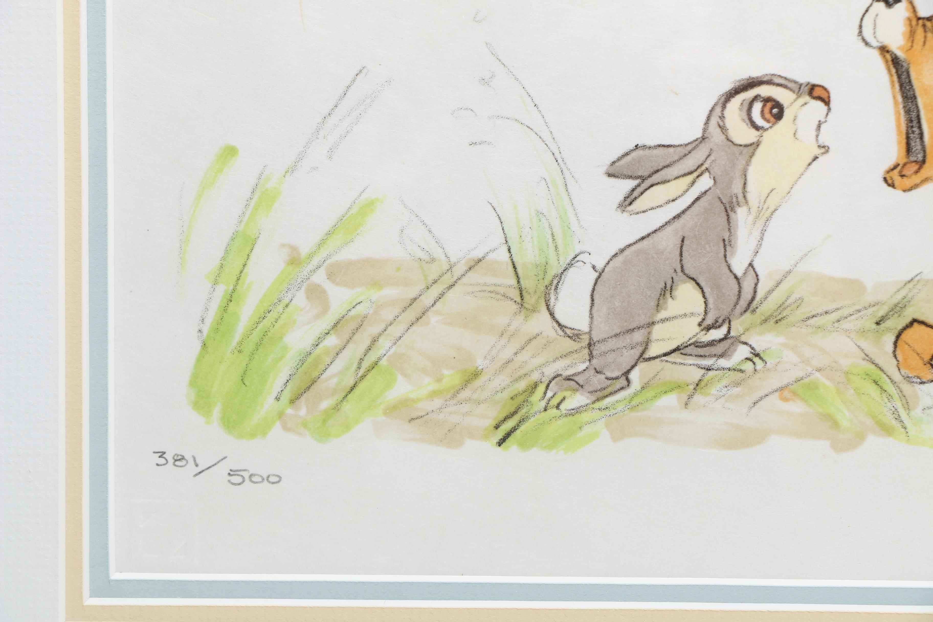 After Ollie Johnston Limited Edition Hand-Colored Lithograph of "Sleepy Bambi"