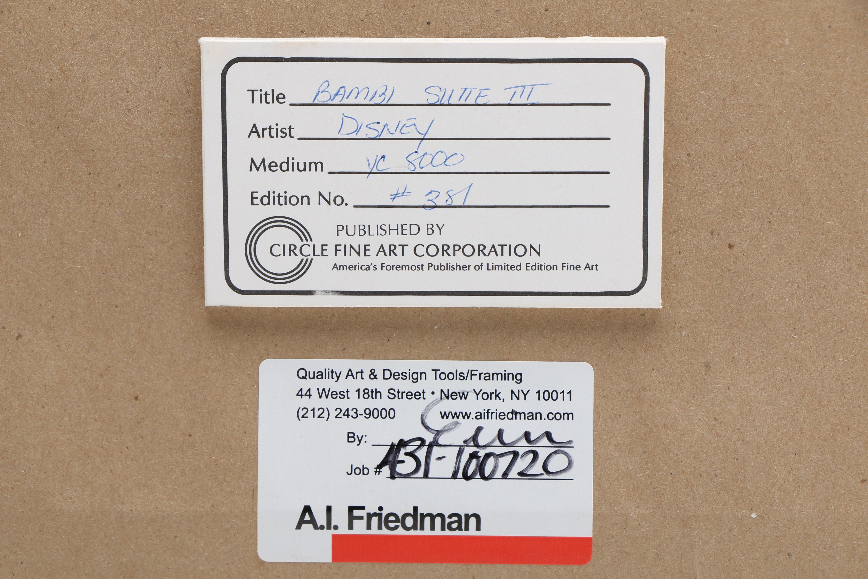 After Ollie Johnston Limited Edition Hand-Colored Lithograph of "Sleepy Bambi"