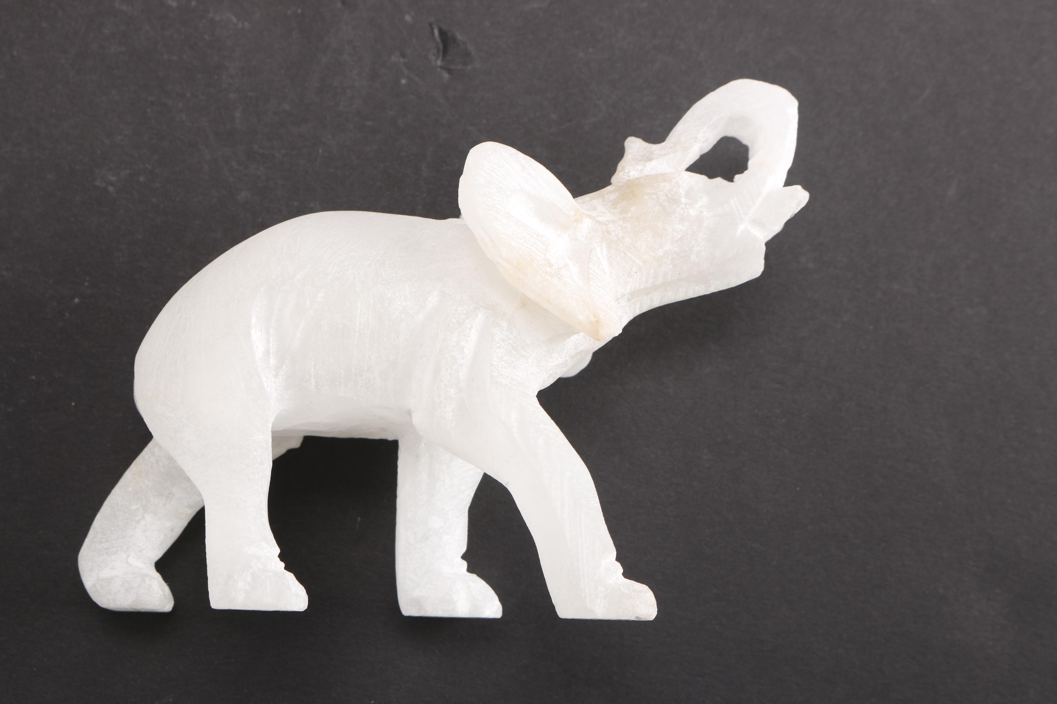 Elephant Figurines Including Trinket Box