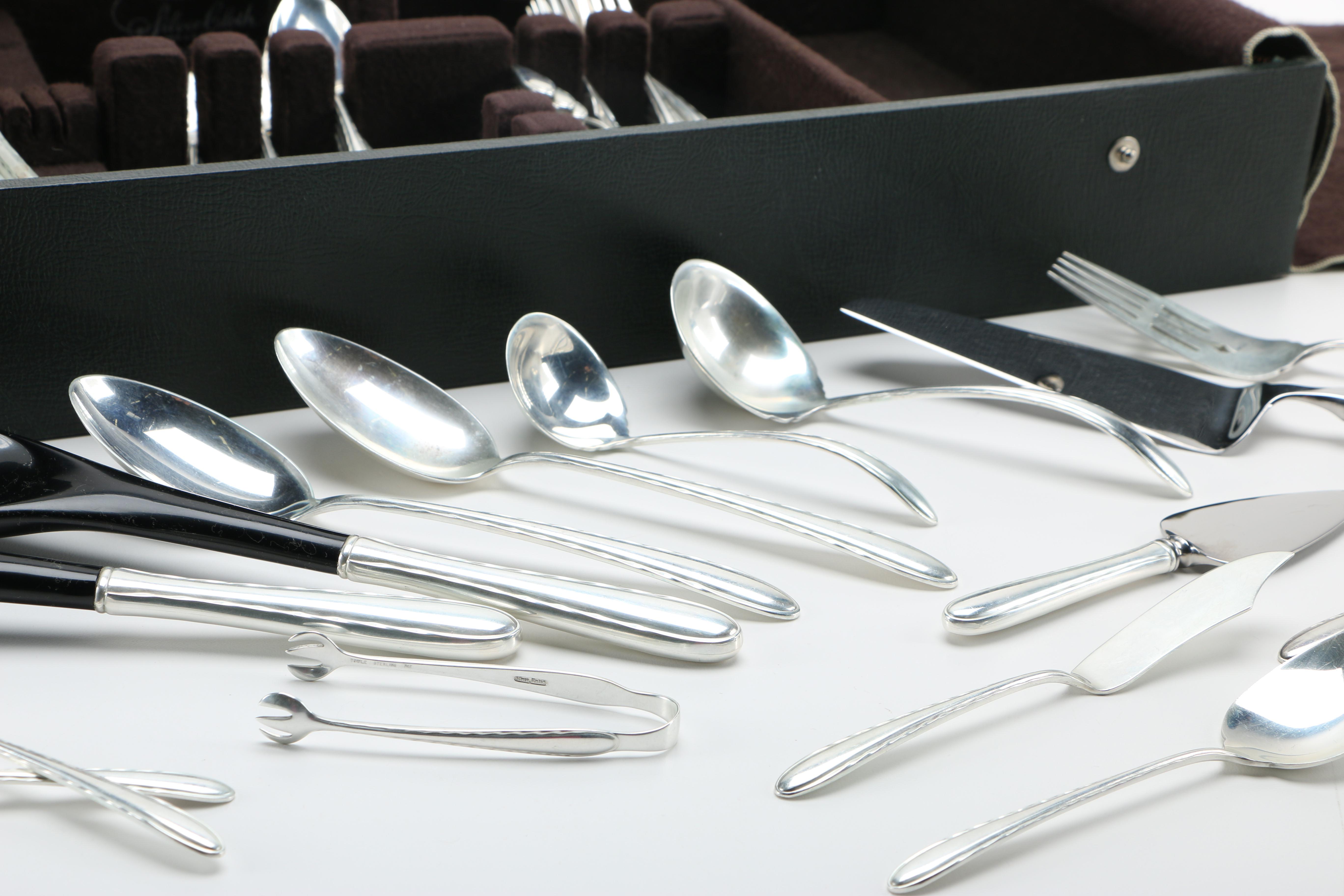 Towle "Silver Flutes" Sterling Flatware in Chest