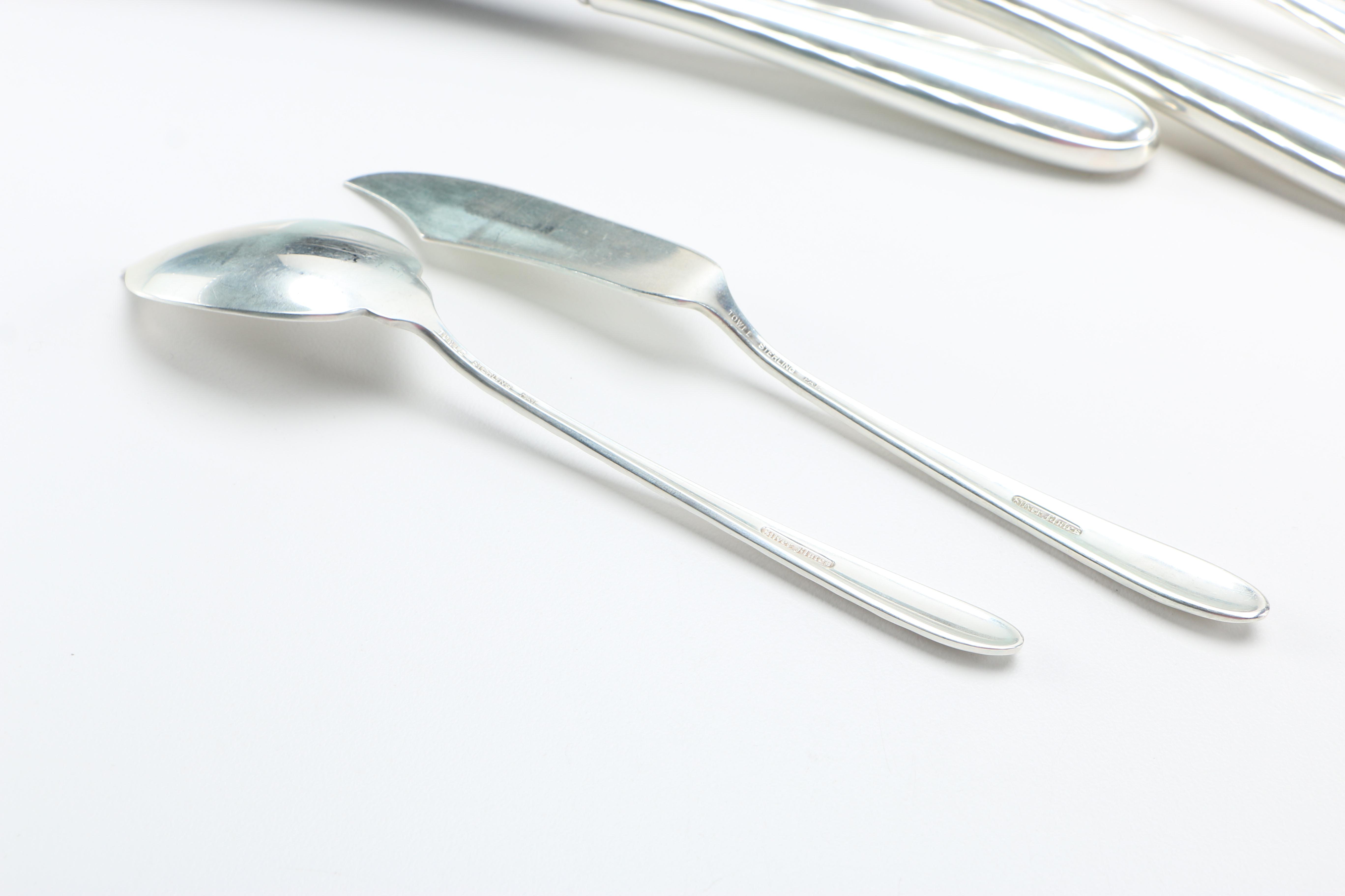 Towle "Silver Flutes" Sterling Flatware in Chest