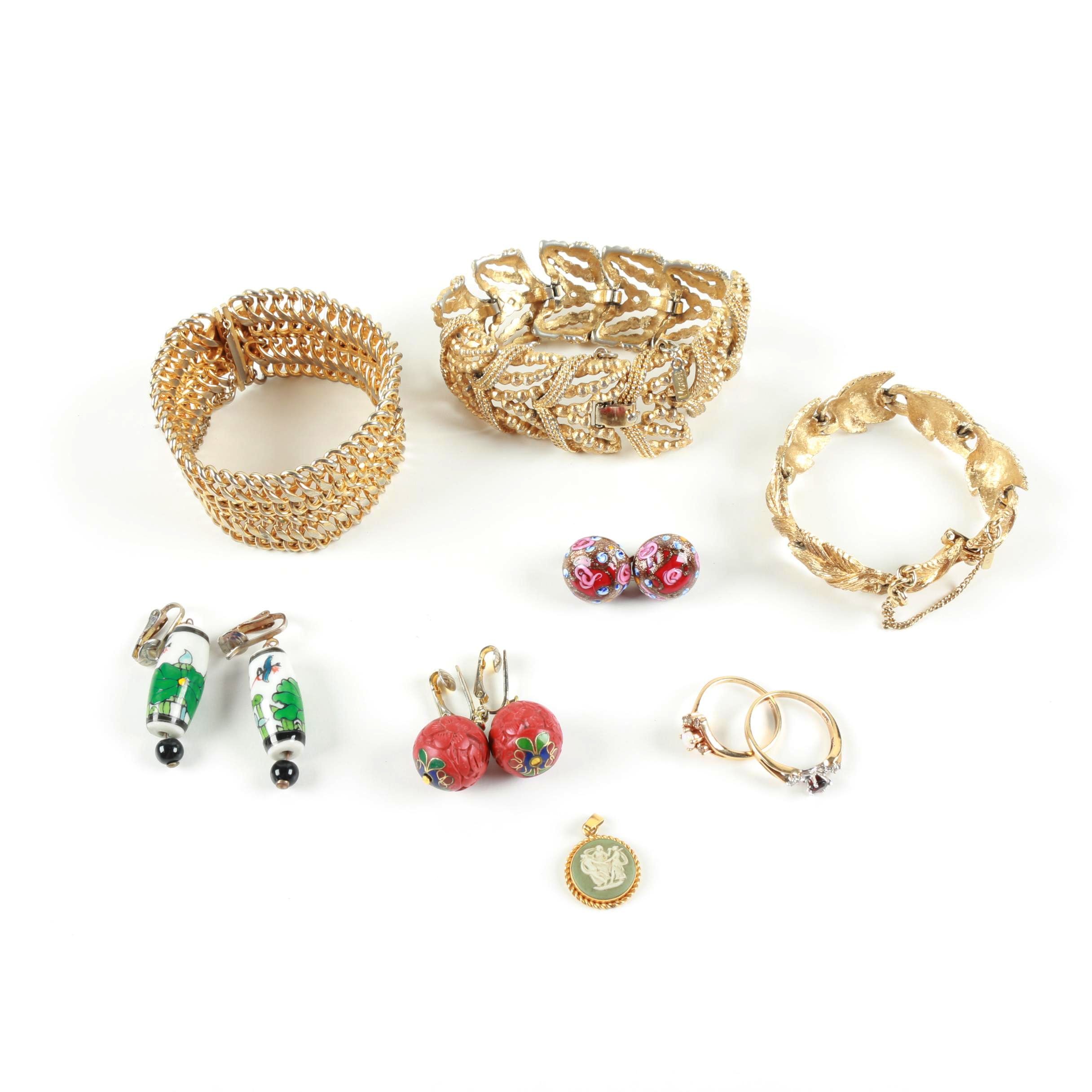 Costume Jewelry Including Wedgwood Cameo