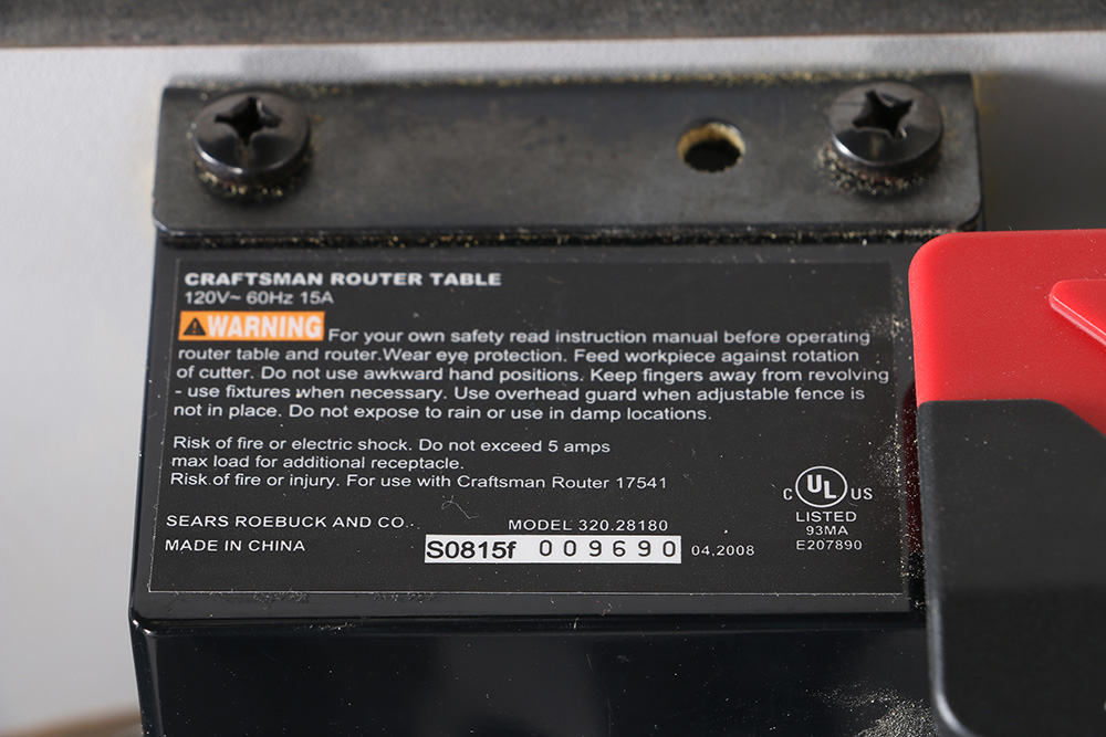 Craftsman Routing Table With Accessories