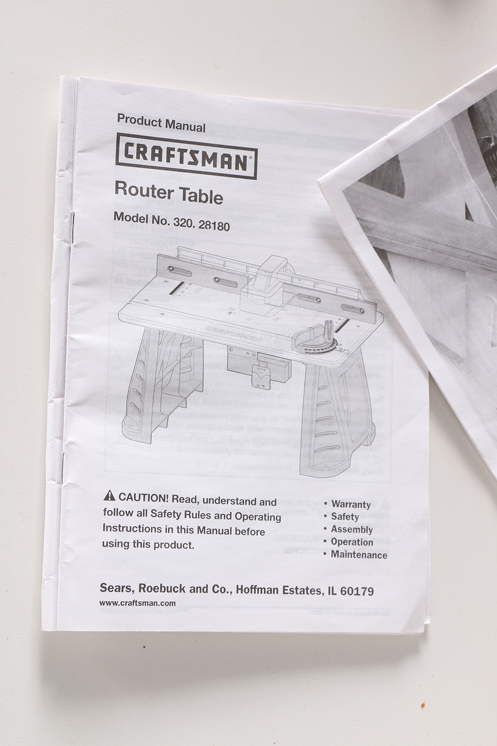 Craftsman Routing Table With Accessories