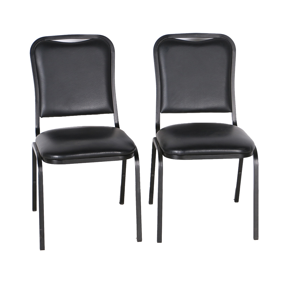 Black Vinyl Stack Chairs by FDL
