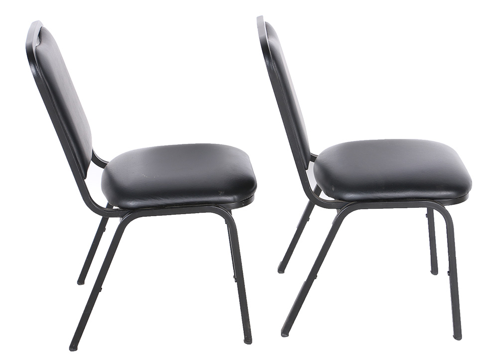 Black Vinyl Stack Chairs by FDL