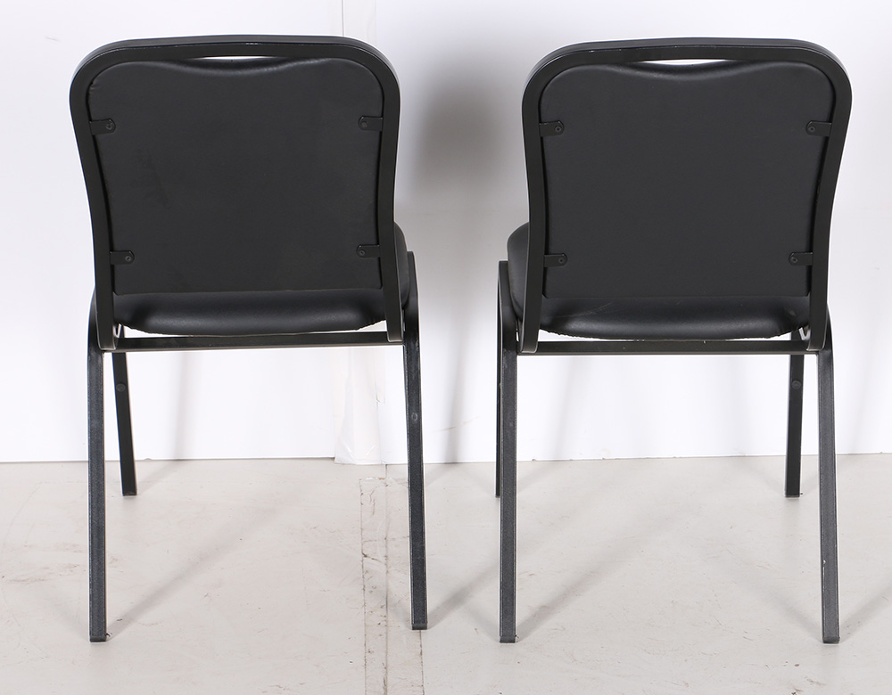 Black Vinyl Stack Chairs by FDL