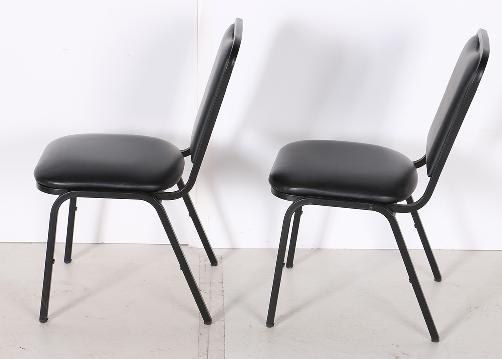 Black Vinyl Stack Chairs by FDL