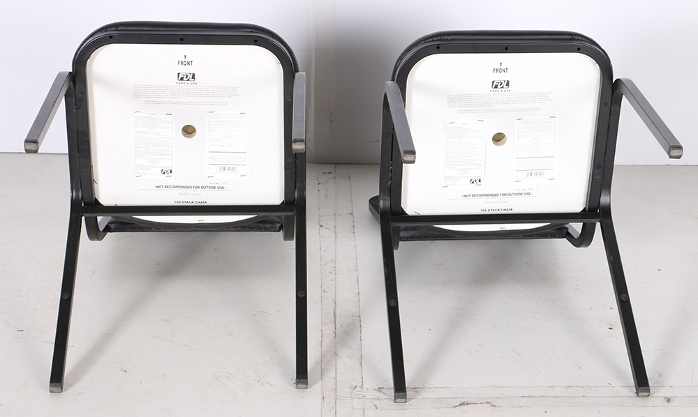 Black Vinyl Stack Chairs by FDL