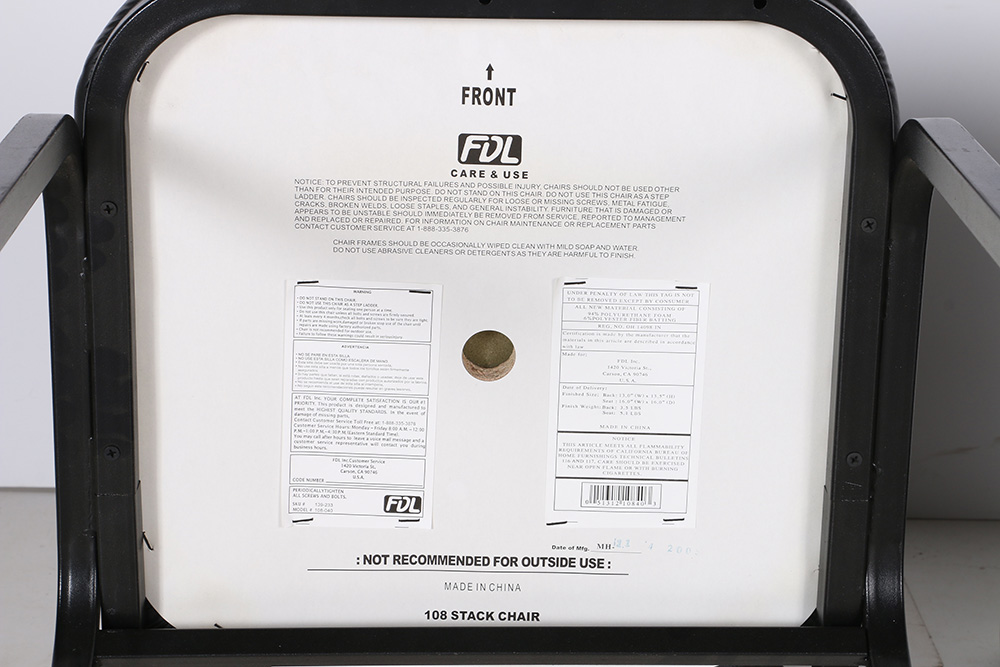 Black Vinyl Stack Chairs by FDL