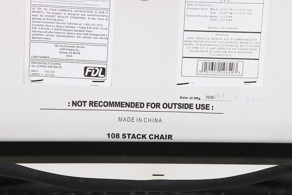 Black Vinyl Stack Chairs by FDL