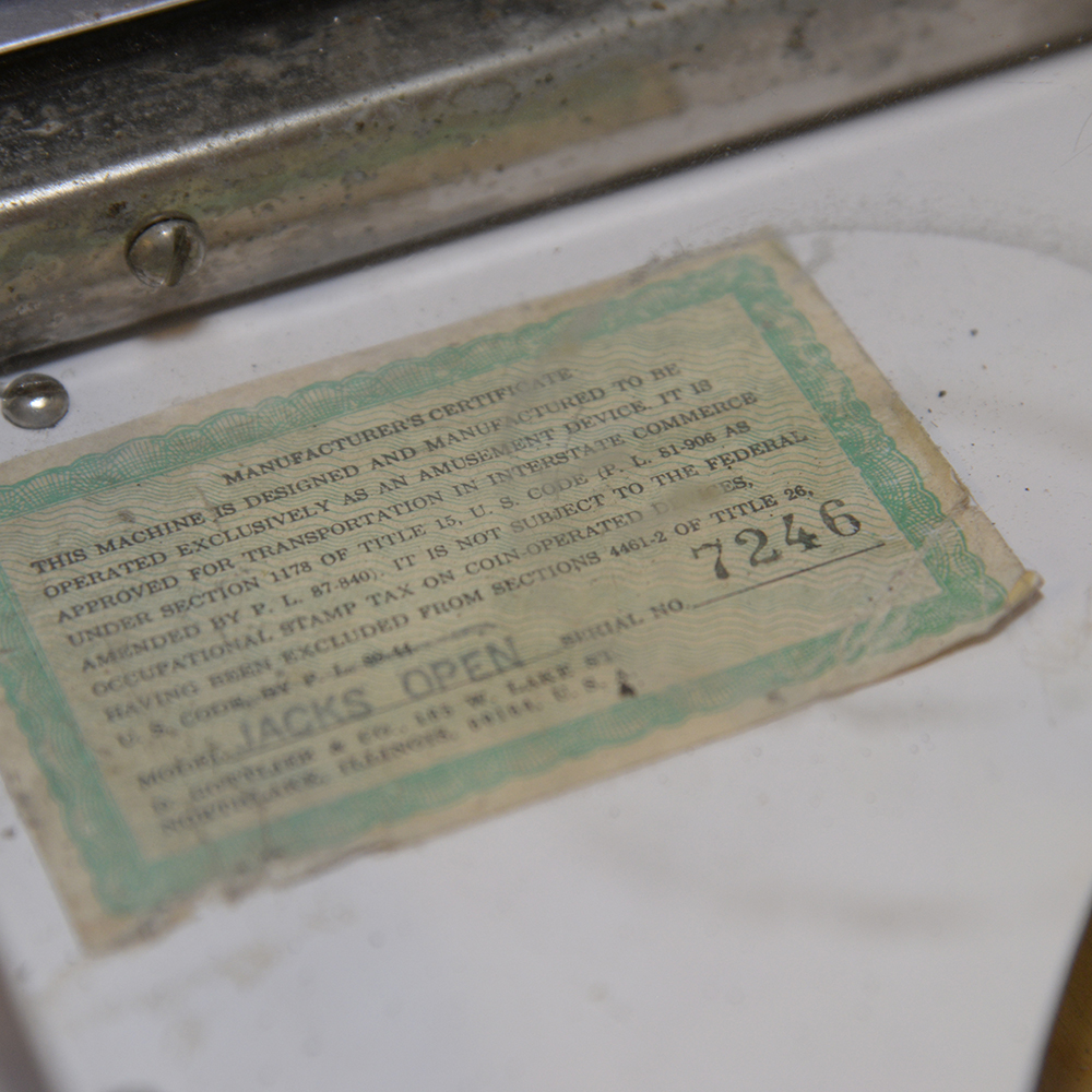 1977 "Jack's Open" Gottlieb Pinball Machine