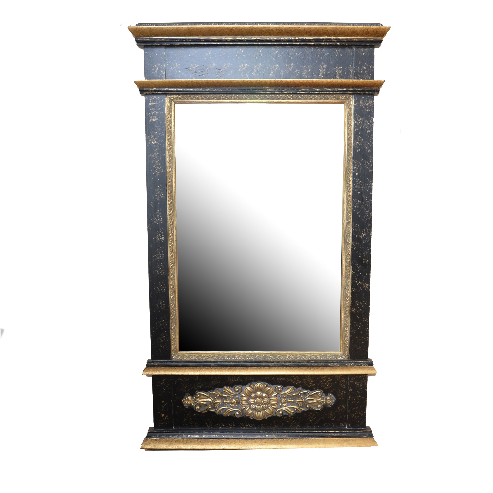 Black and Gold Tone Wall Mirror by The Bombay Company