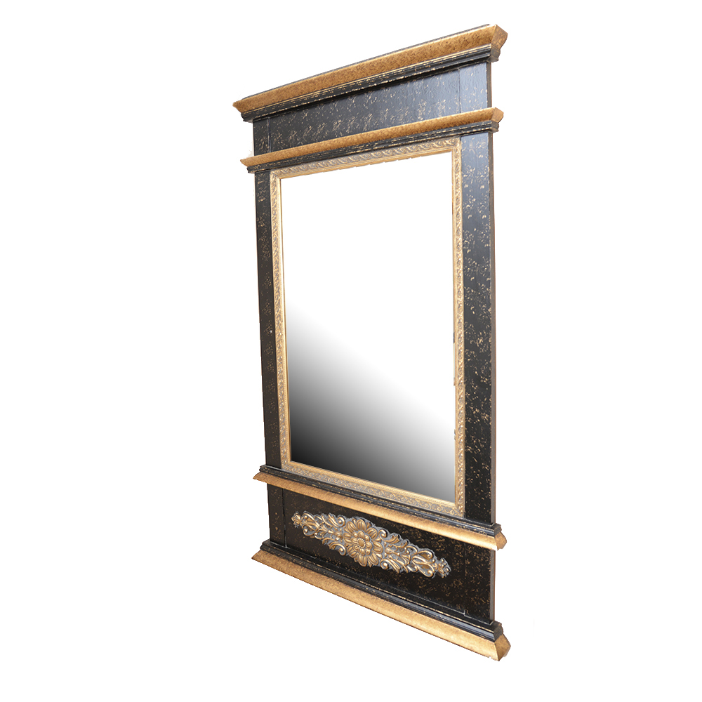Black and Gold Tone Wall Mirror by The Bombay Company