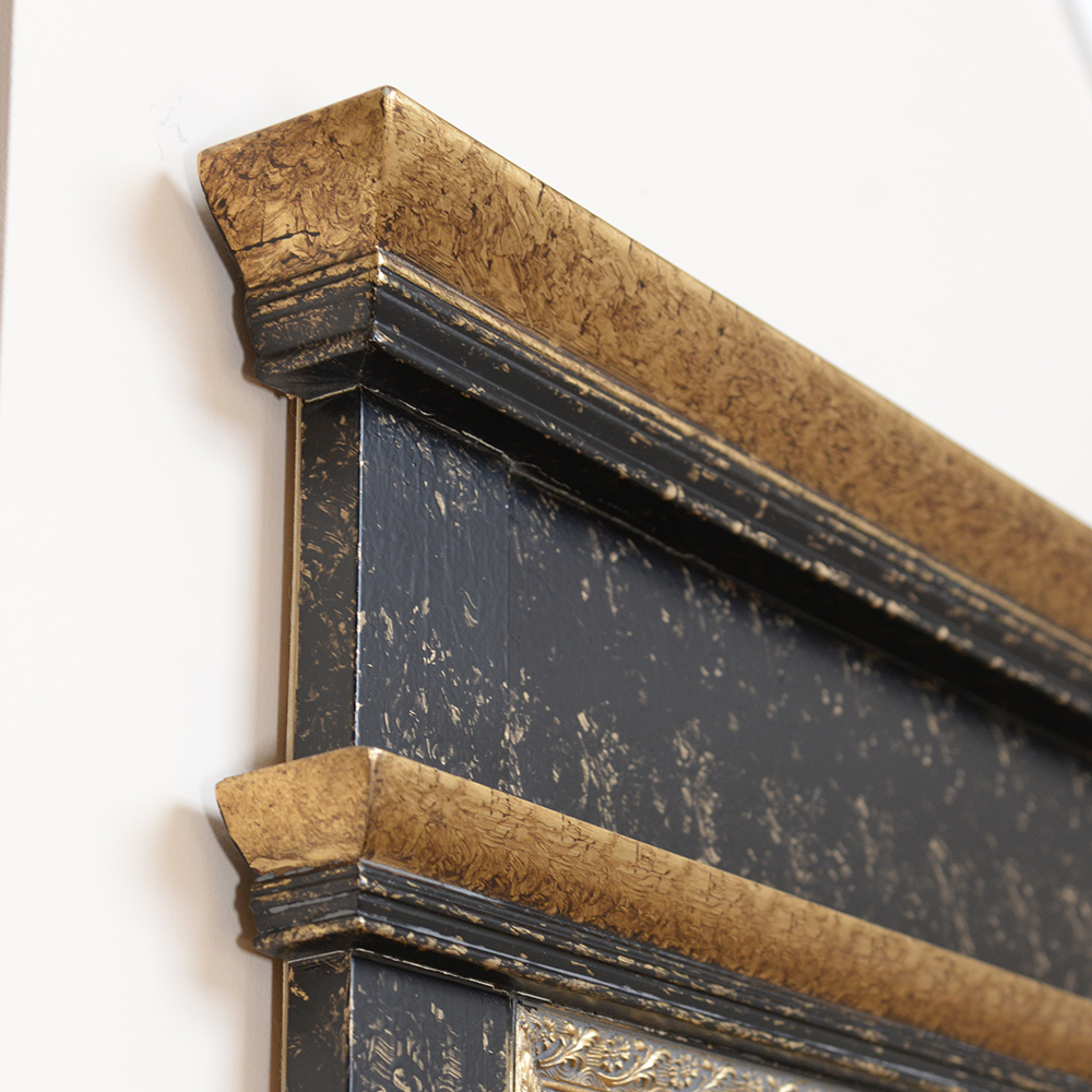 Black and Gold Tone Wall Mirror by The Bombay Company