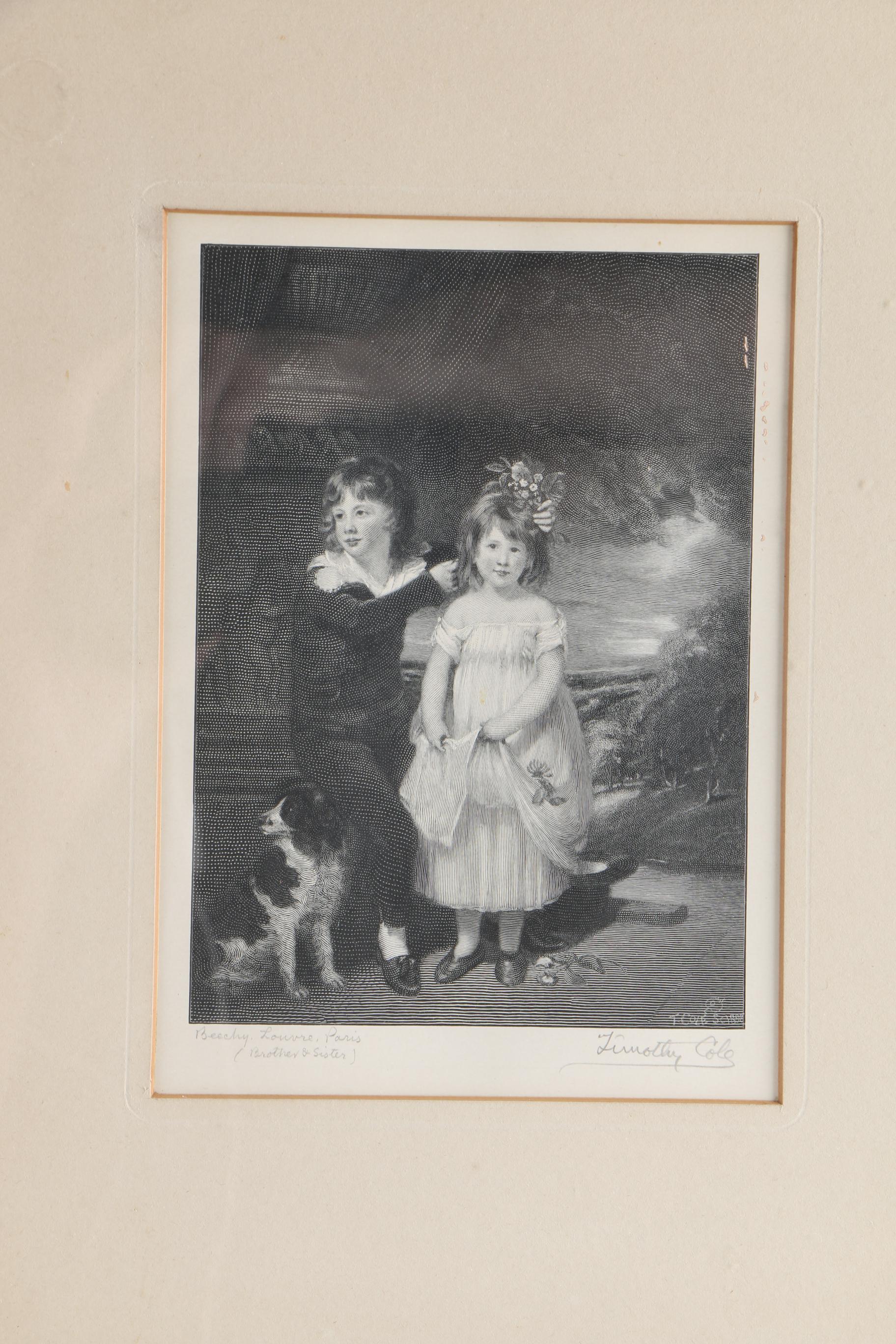Timothy Cole Engraving After William Beechey "Brother and Sister"