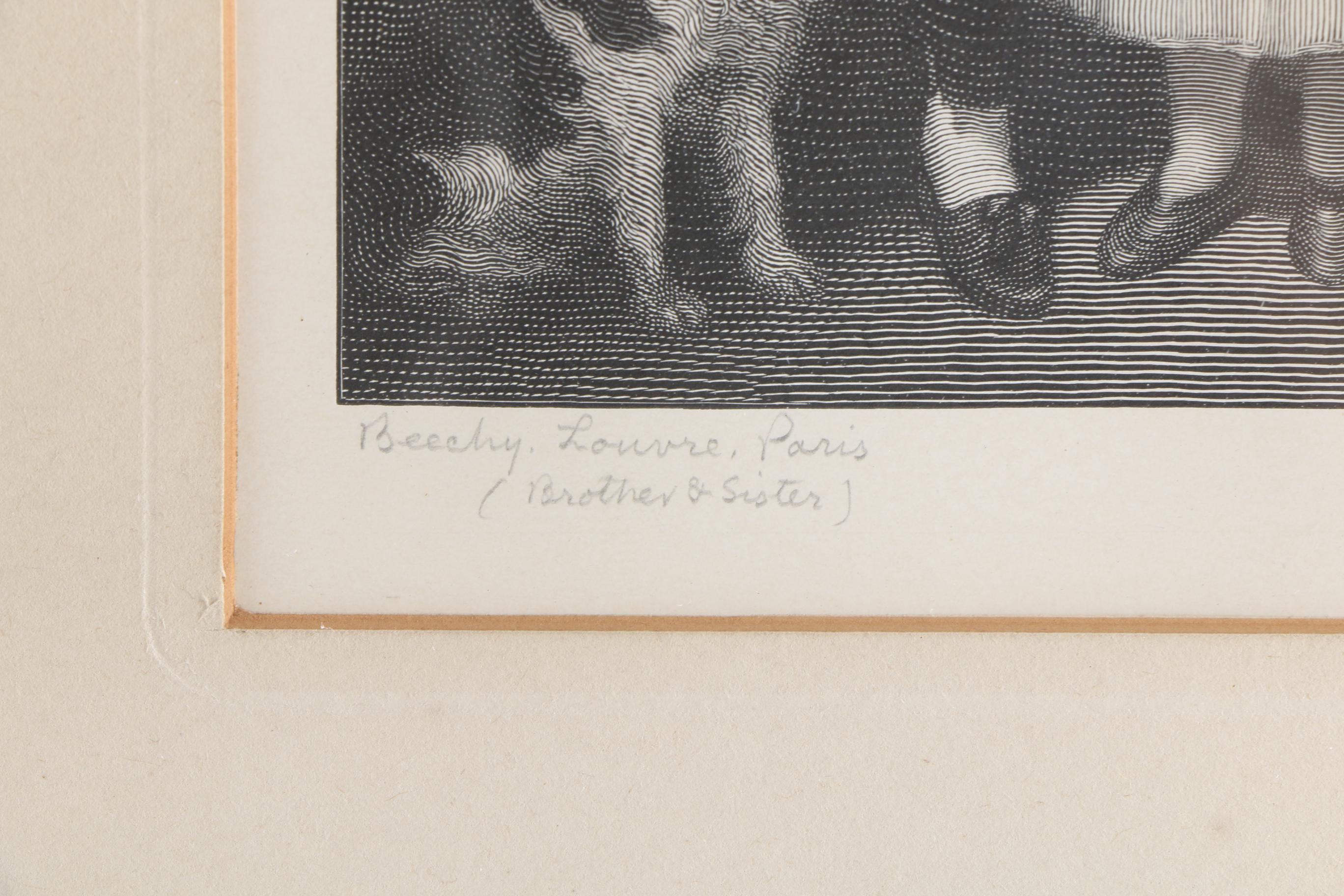 Timothy Cole Engraving After William Beechey "Brother and Sister"