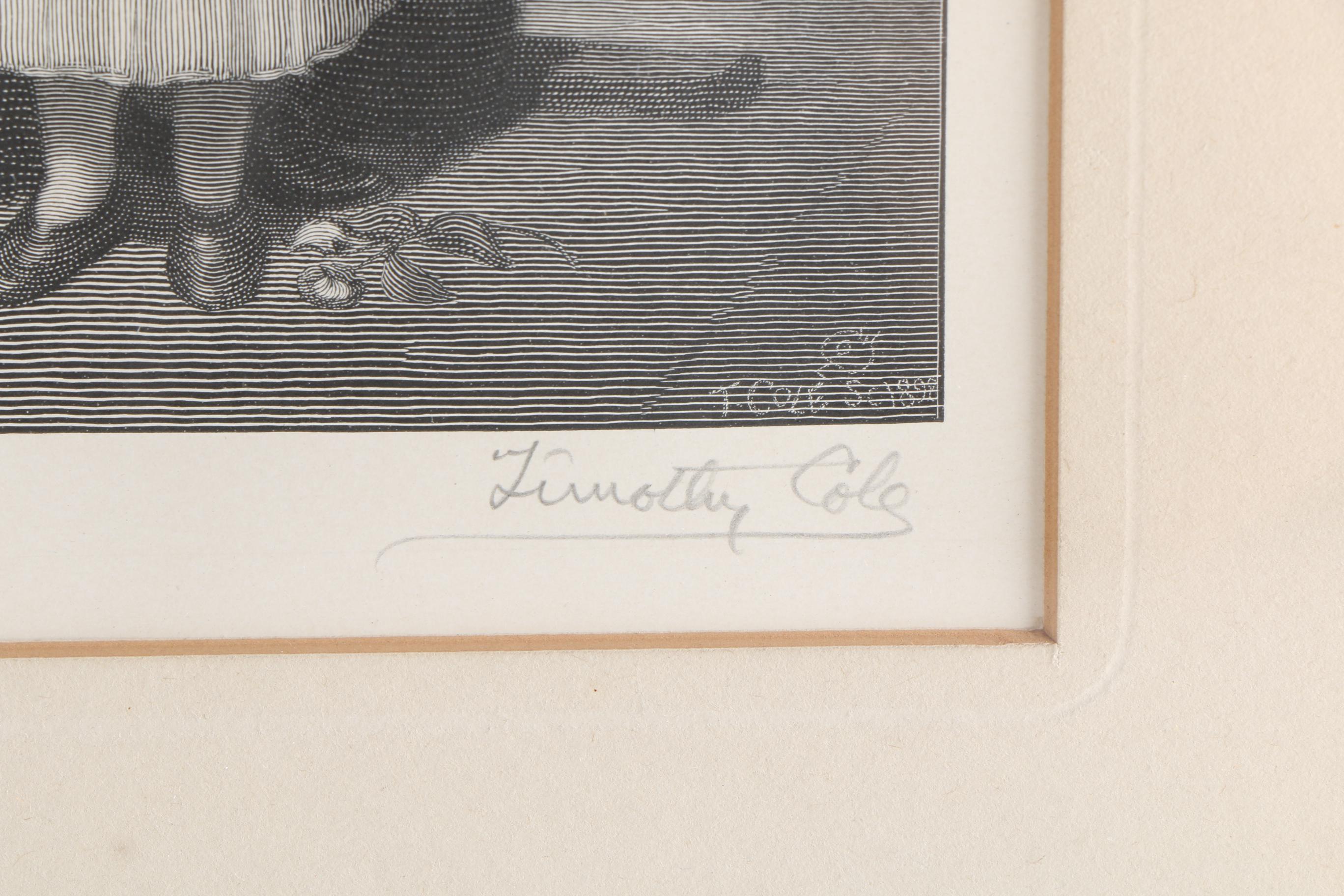 Timothy Cole Engraving After William Beechey "Brother and Sister"