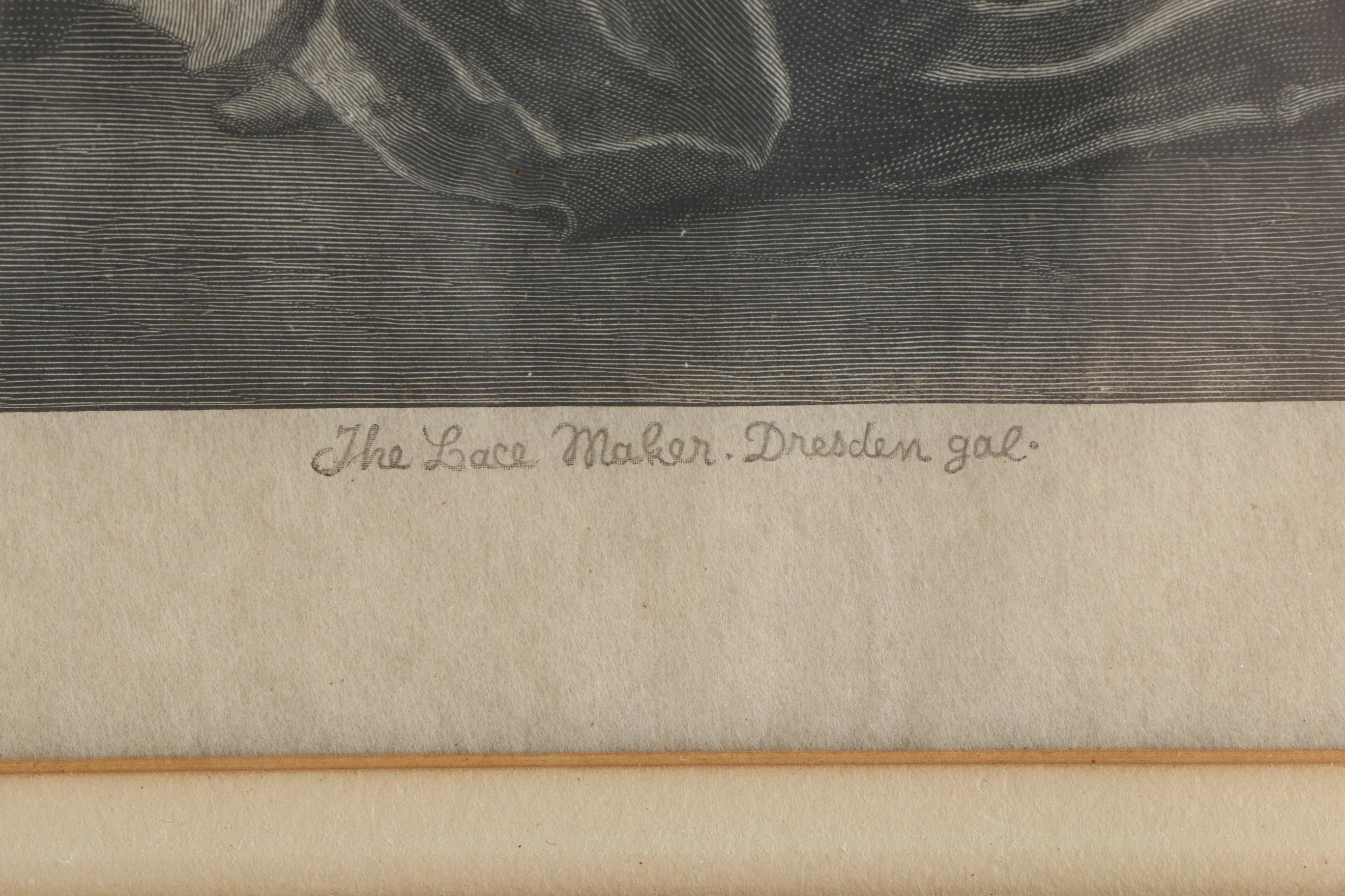 Timothy Cole Engraving After Gabriel Metsu "The Lace Maker"