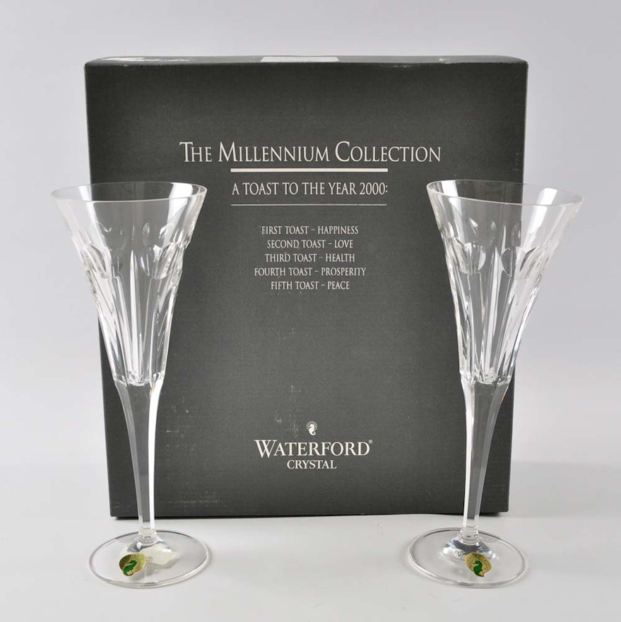 Waterford Crystal Millennium Collection "Love" Toasting Flutes