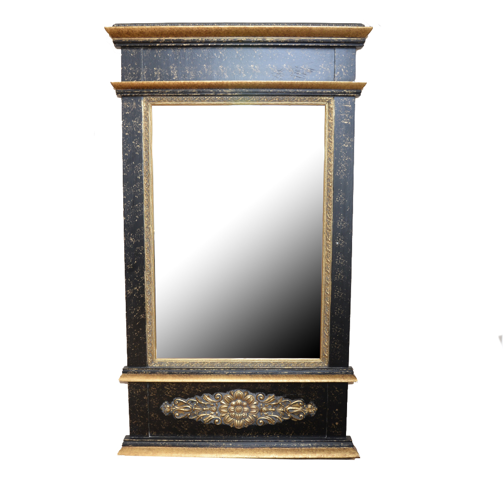 Black and Gold Tone Wall Mirror by The Bombay Company