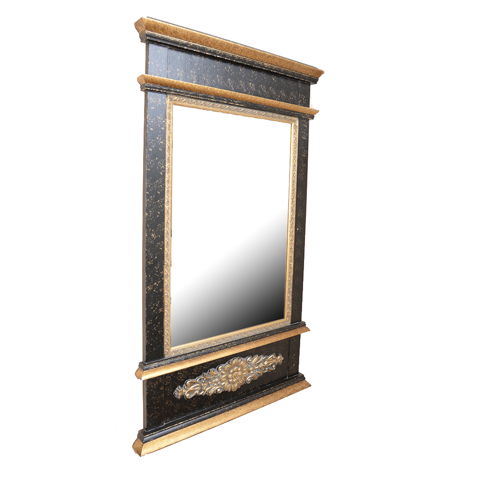 Black and Gold Tone Wall Mirror by The Bombay Company