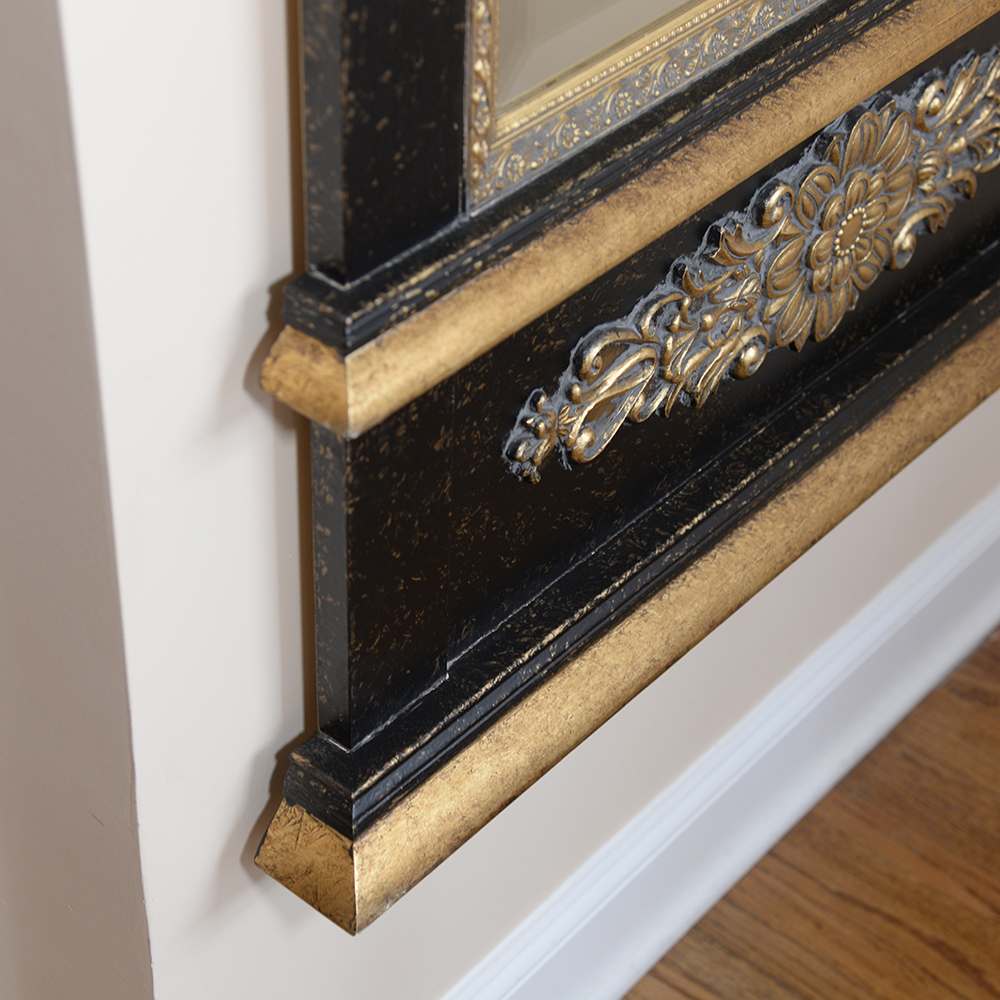 Black and Gold Tone Wall Mirror by The Bombay Company