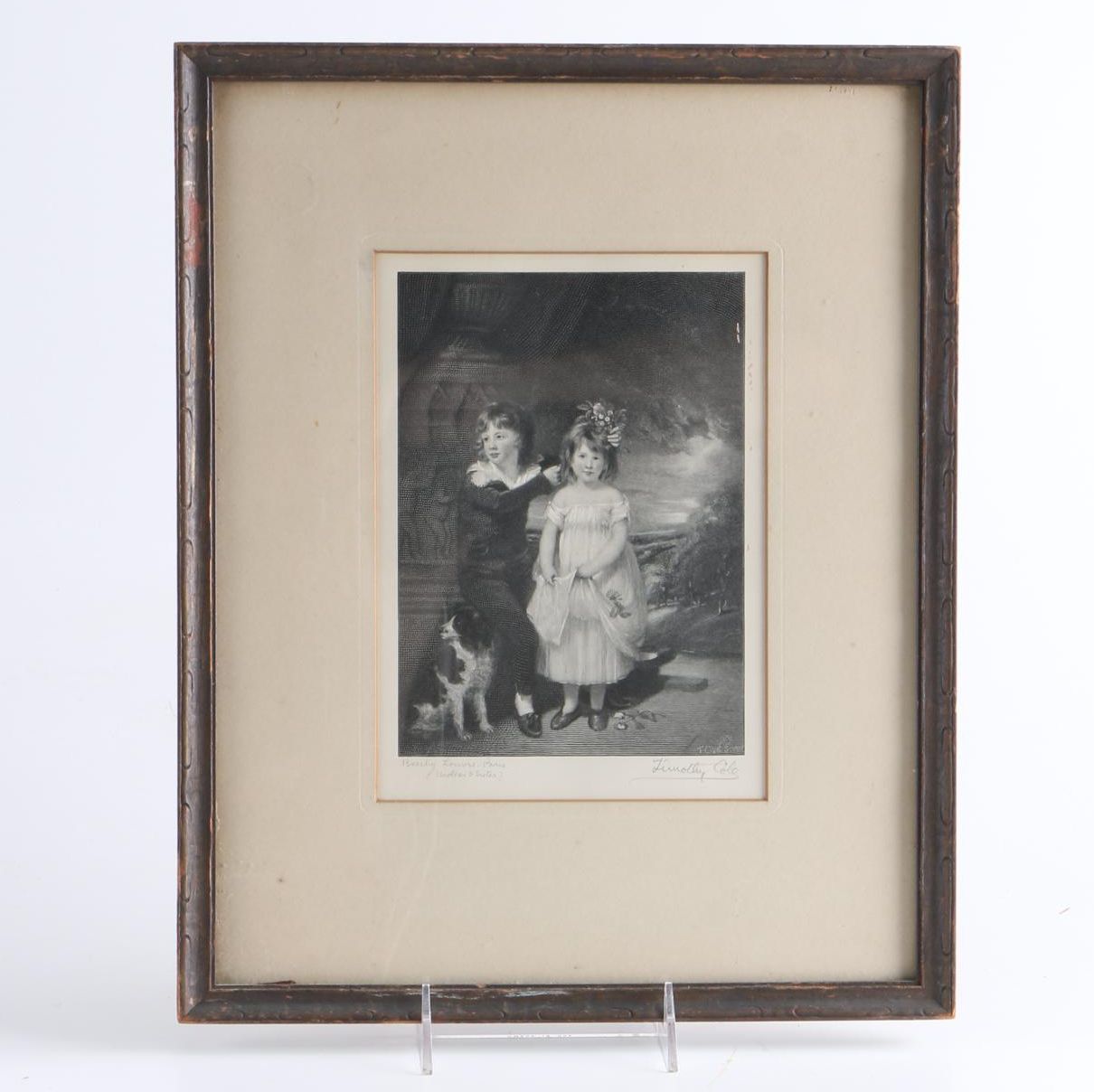 Timothy Cole Engraving After William Beechey "Brother and Sister"