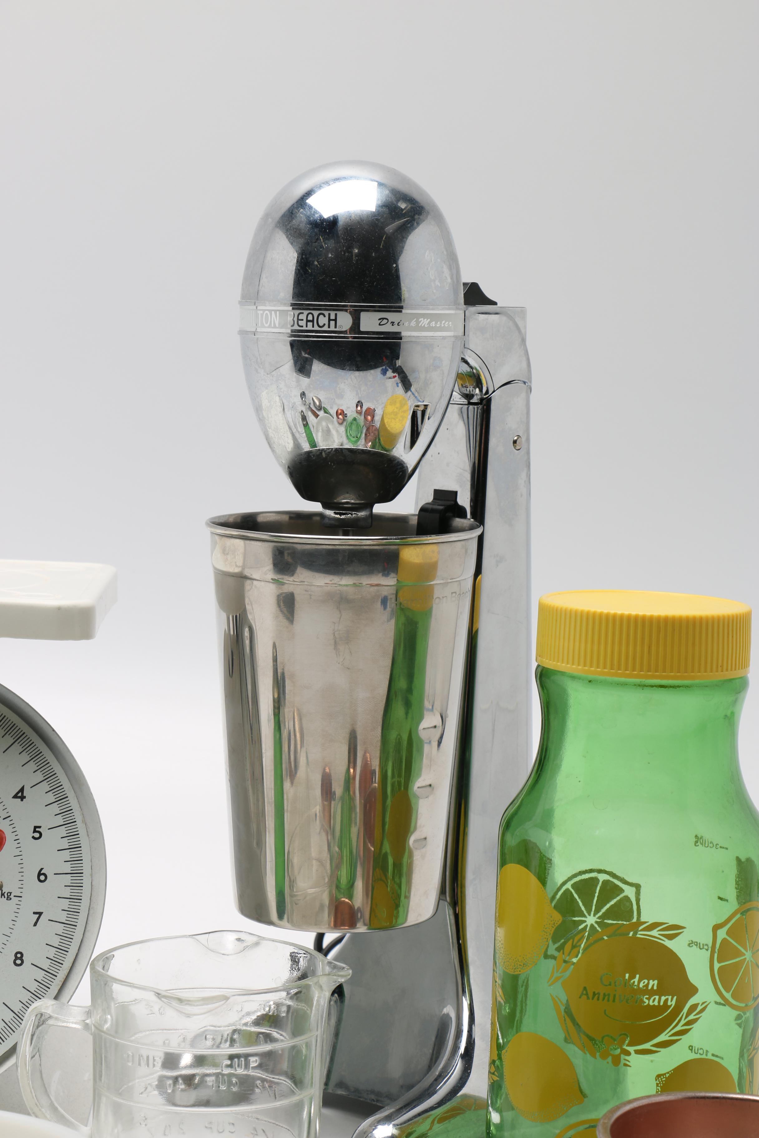 Vintage Hamilton Beach Milkshake Mixer and Kitchen Accessories