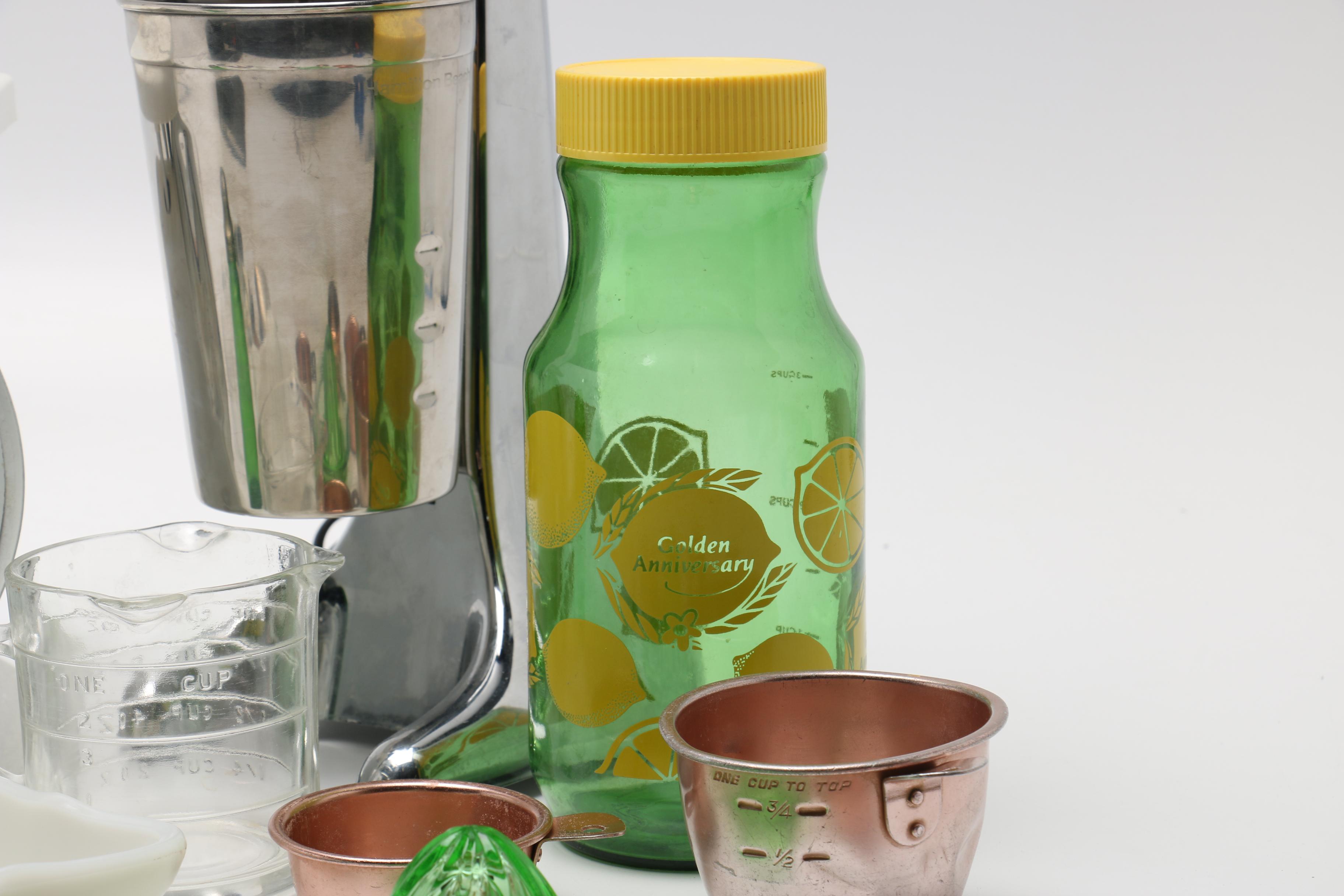 Vintage Hamilton Beach Milkshake Mixer and Kitchen Accessories