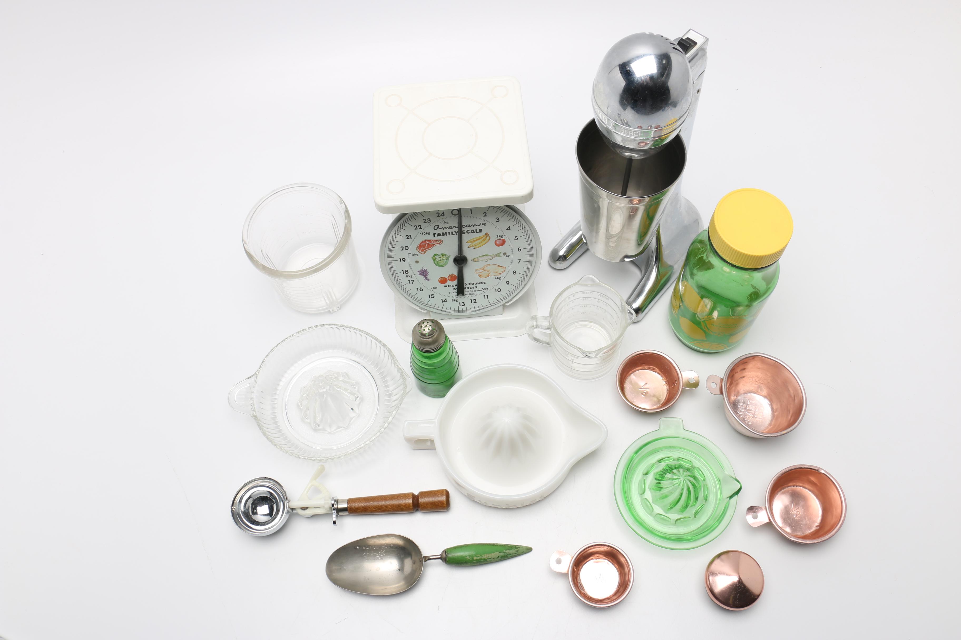 Vintage Hamilton Beach Milkshake Mixer and Kitchen Accessories