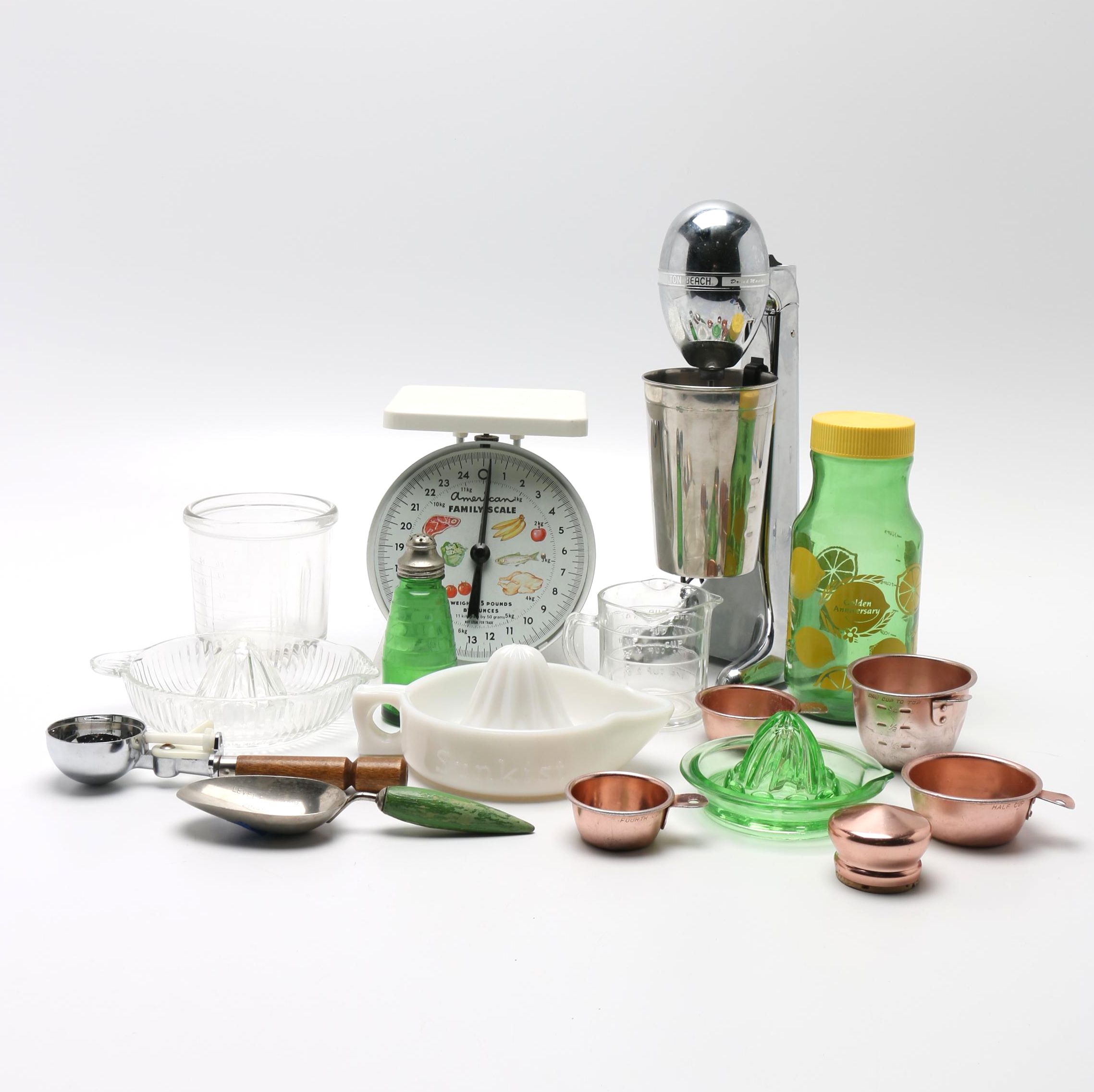 Vintage Hamilton Beach Milkshake Mixer and Kitchen Accessories