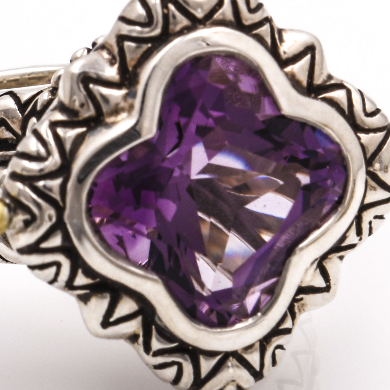 Bixby Sterling Silver and 18K Yellow Gold Amethyst and Lemon Citrine Rings