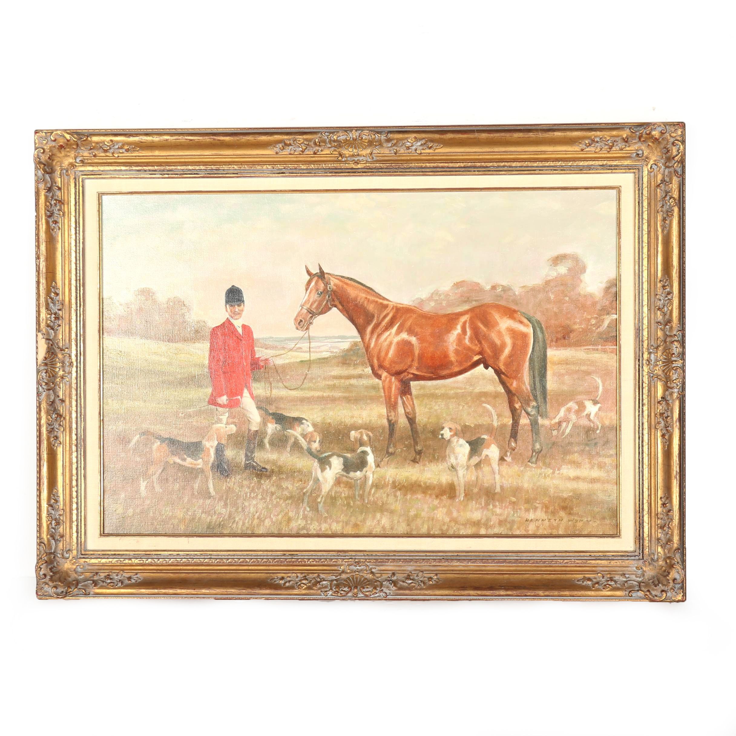 Kenneth Wynn Oil on Canvas "Man With Horse"