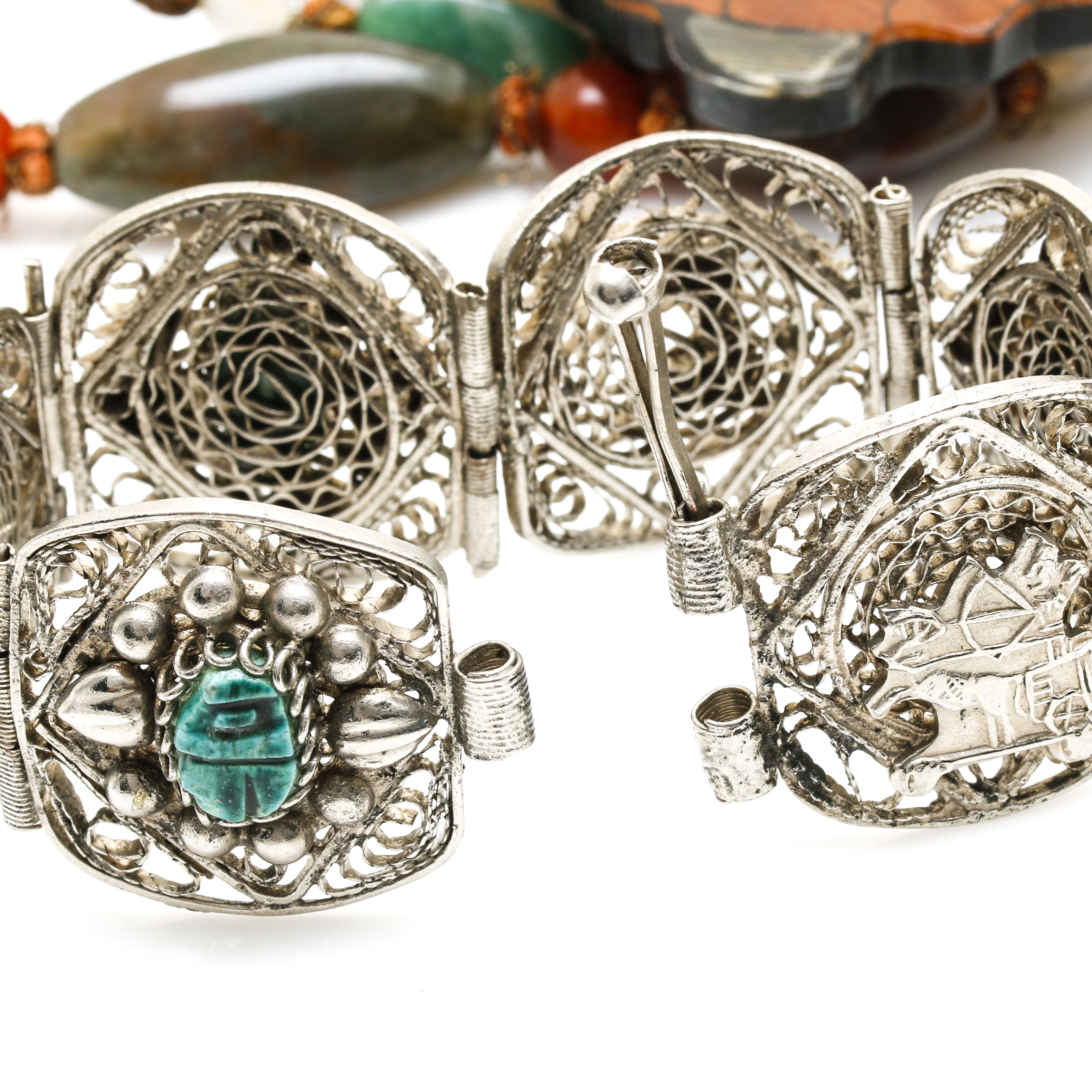 Costume Jewelry Assortment With Various Gemstones