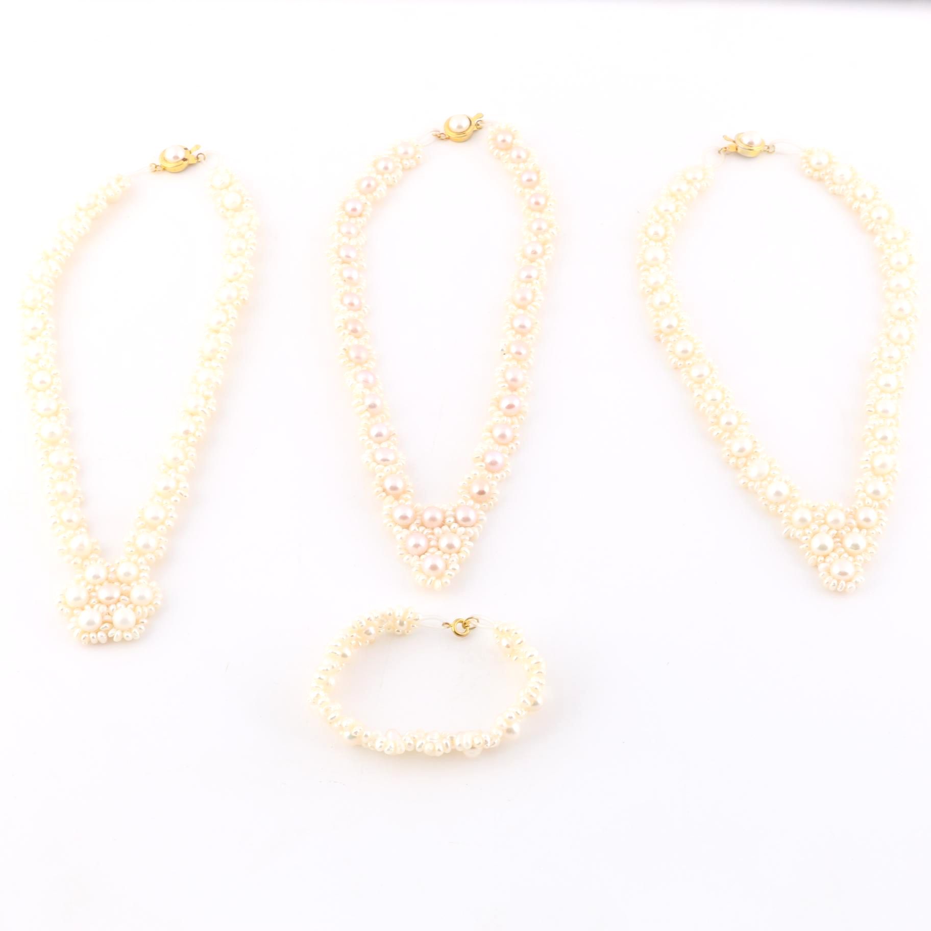 Selection of Cultured Pearl Necklaces and Bracelet