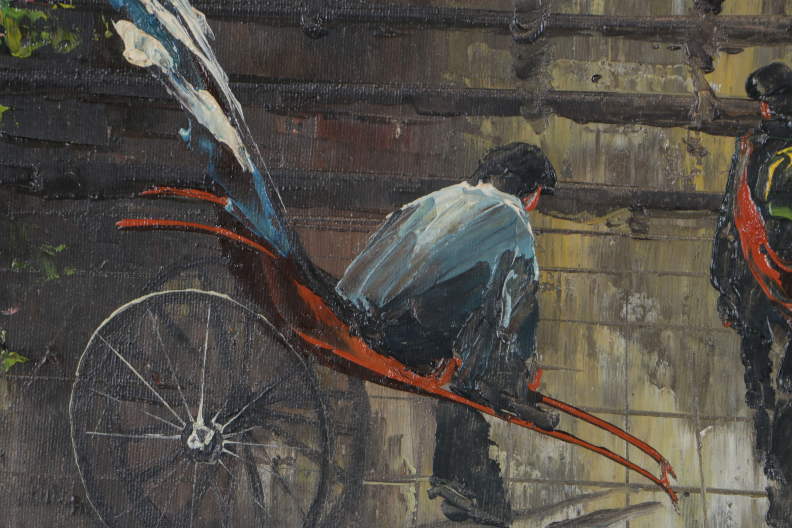 Tang Ping Acrylic on Canvas Hong Kong Street Scene