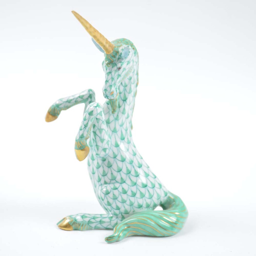 Herend Hand-Painted Unicorn Porcelain Figurine