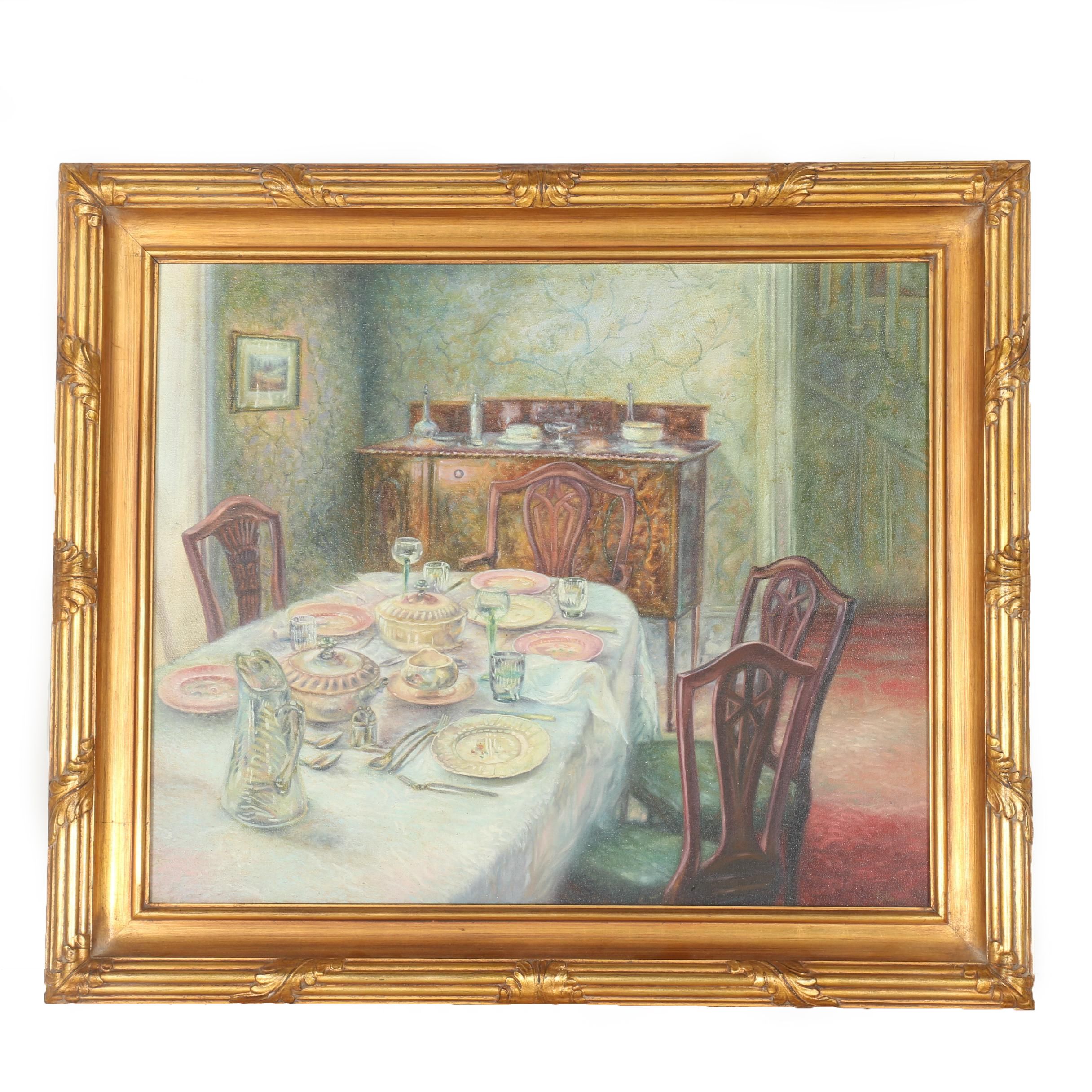 Tito Castaneda Oil Painting on Canvas "The Table"