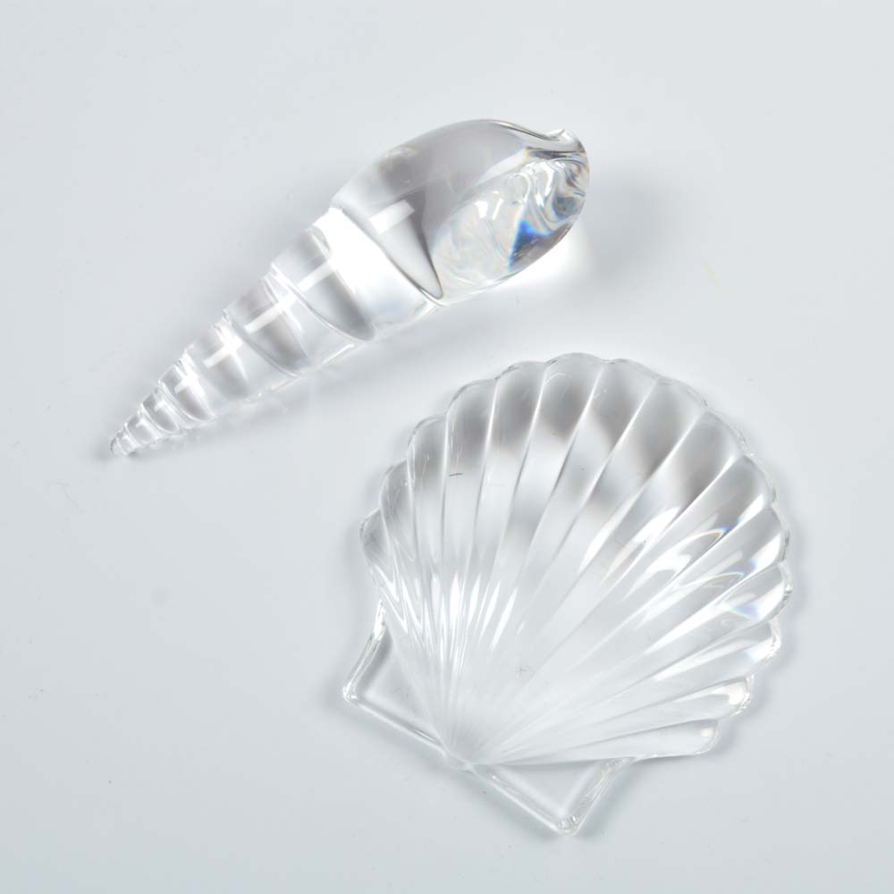 Steuben Glass Seashell Figurines