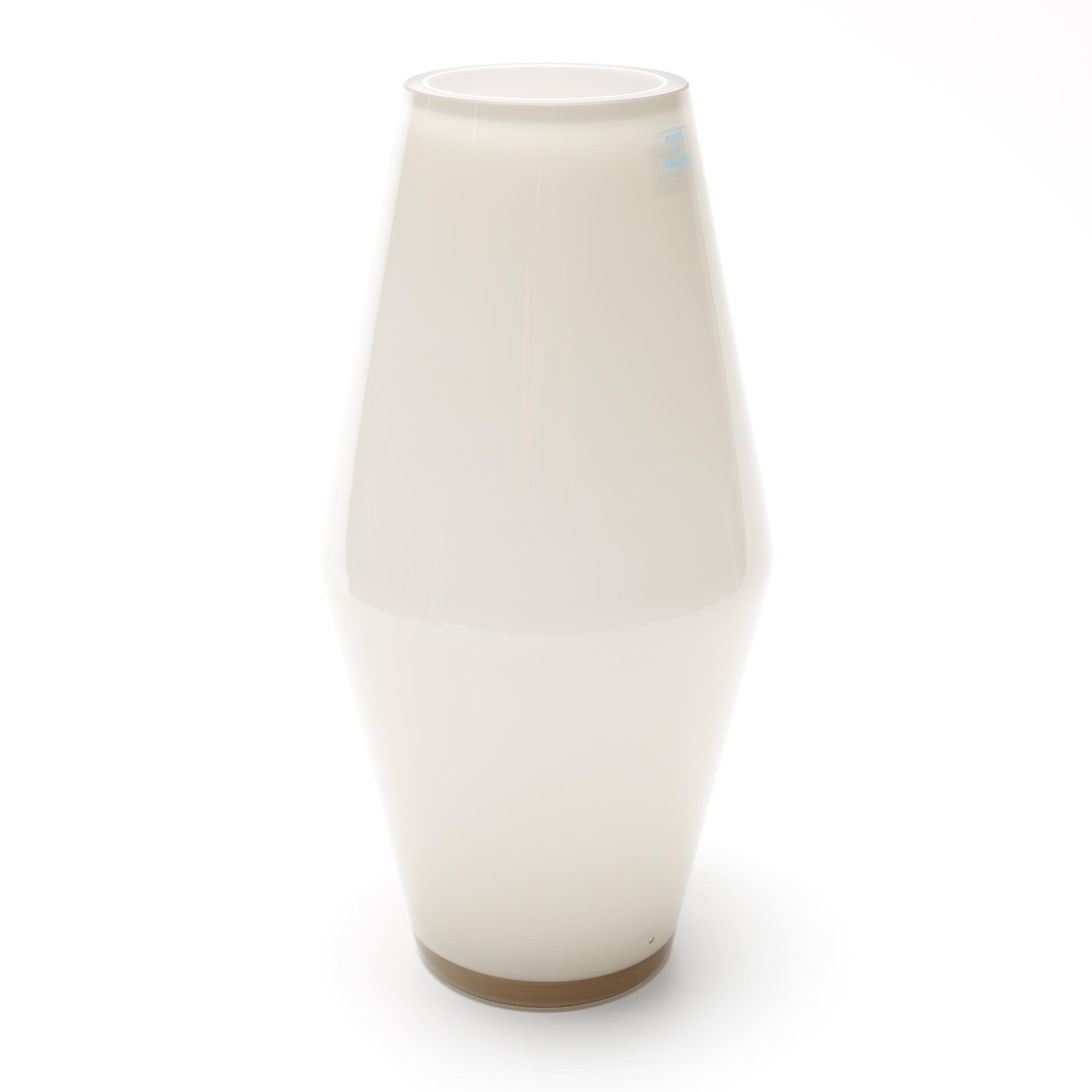 Art Deco Style Milk Glass Vase