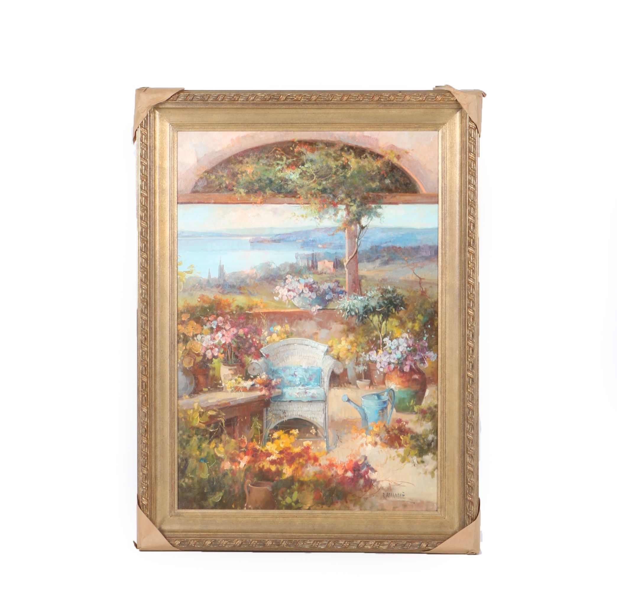 Raffandre Oil Painting on Canvas "Garden Landscape"