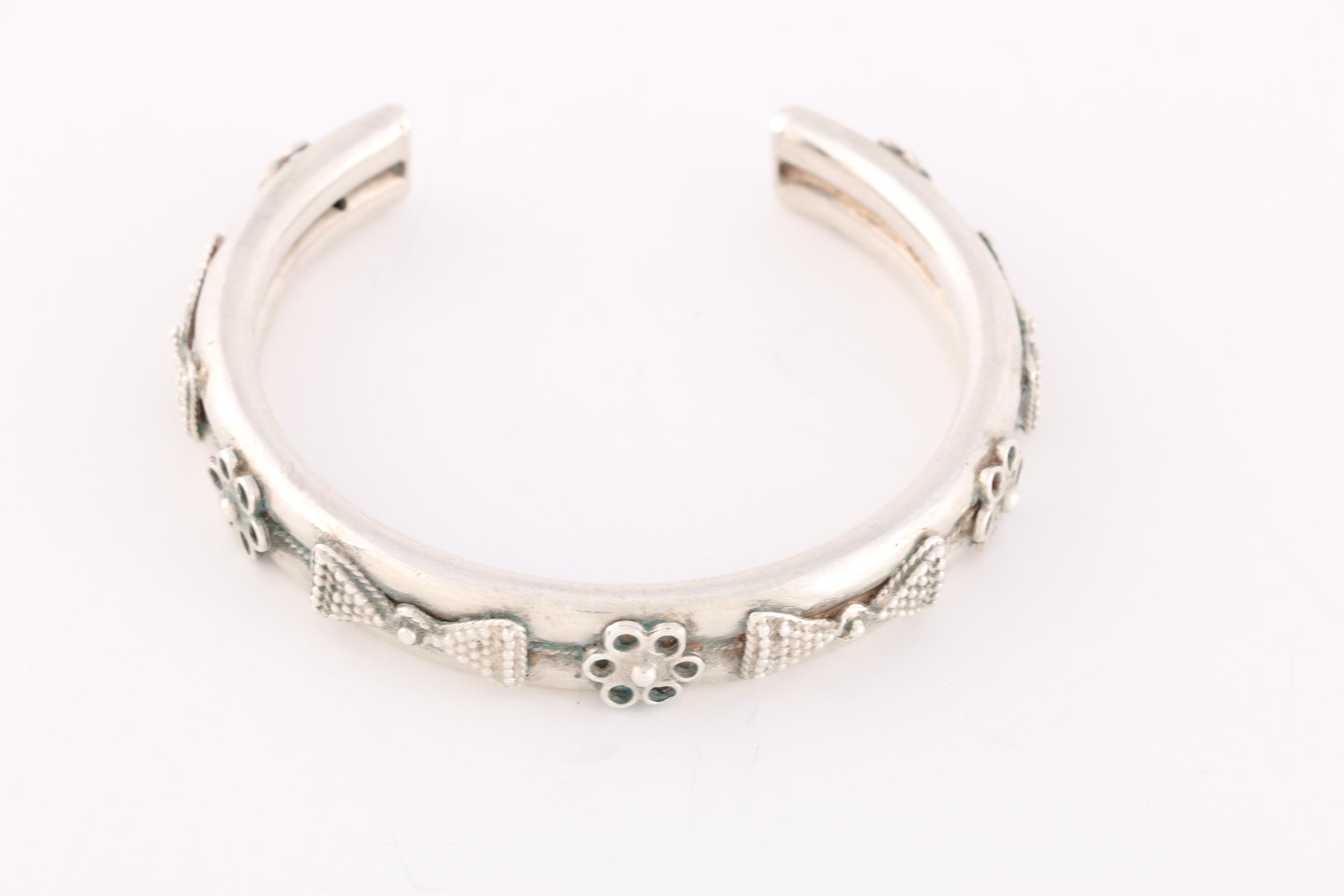 Silver Tone Cuff Bracelet and Earrings