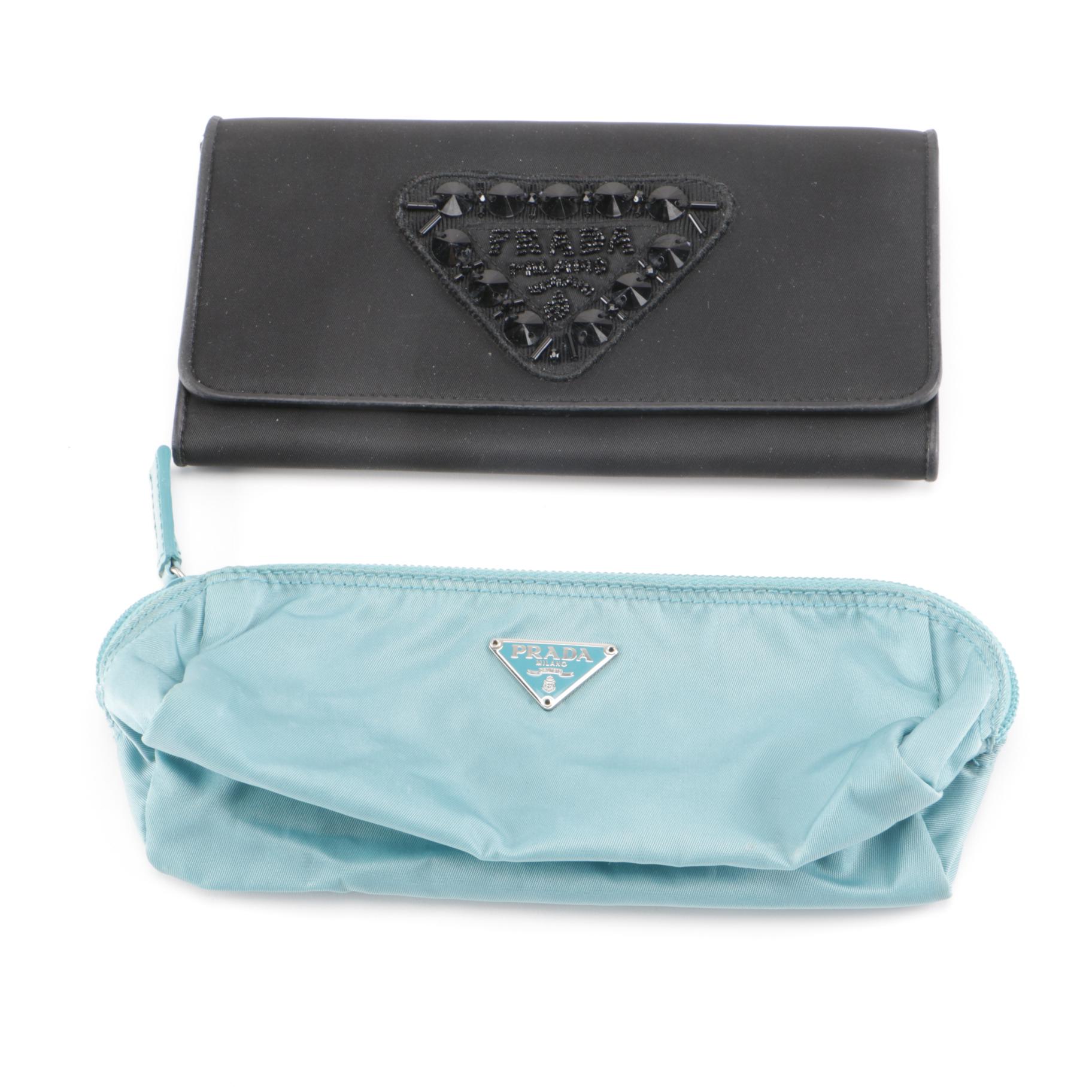Prada Wallet and Cosmetic Bag