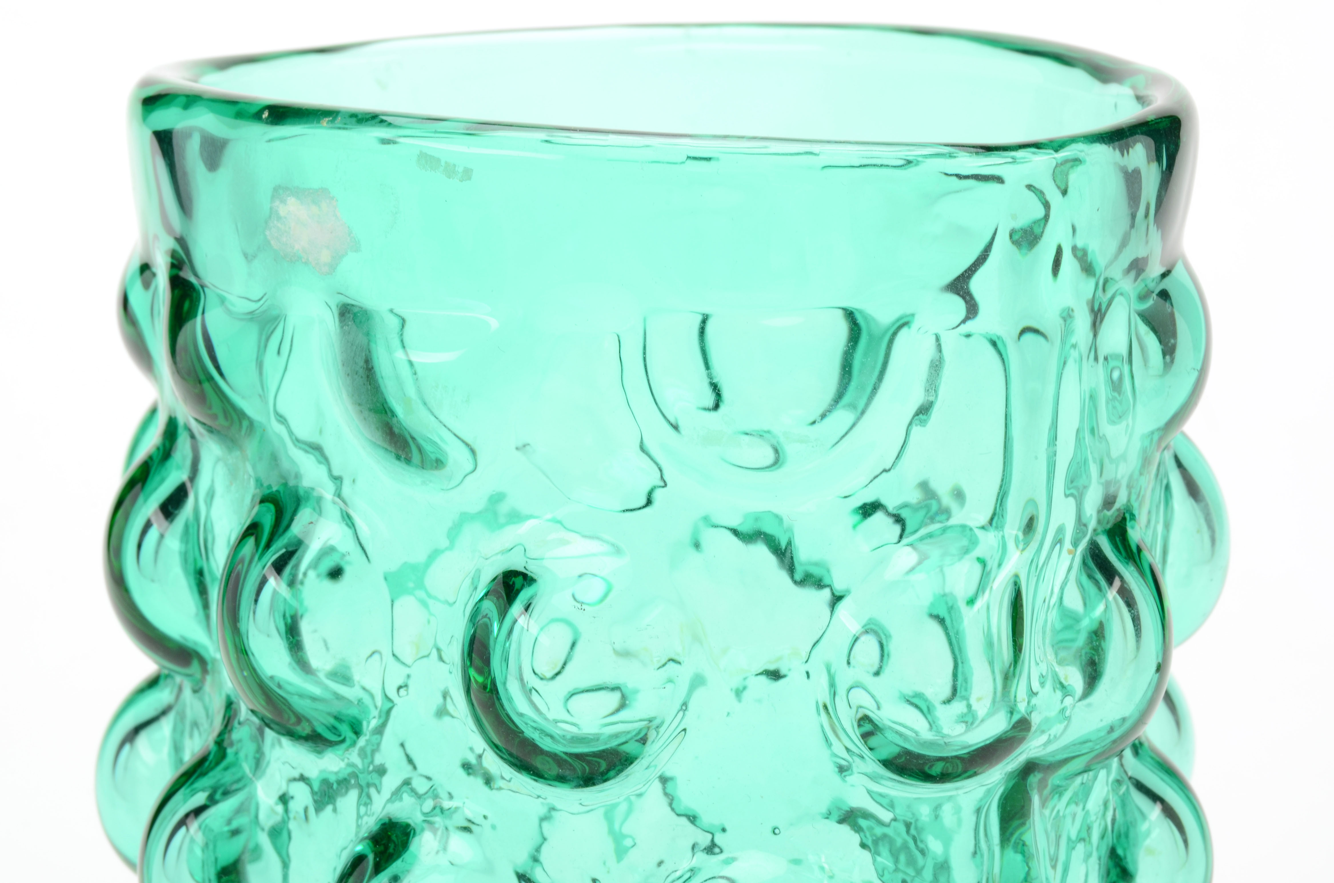 Green Blenko Glass Vases