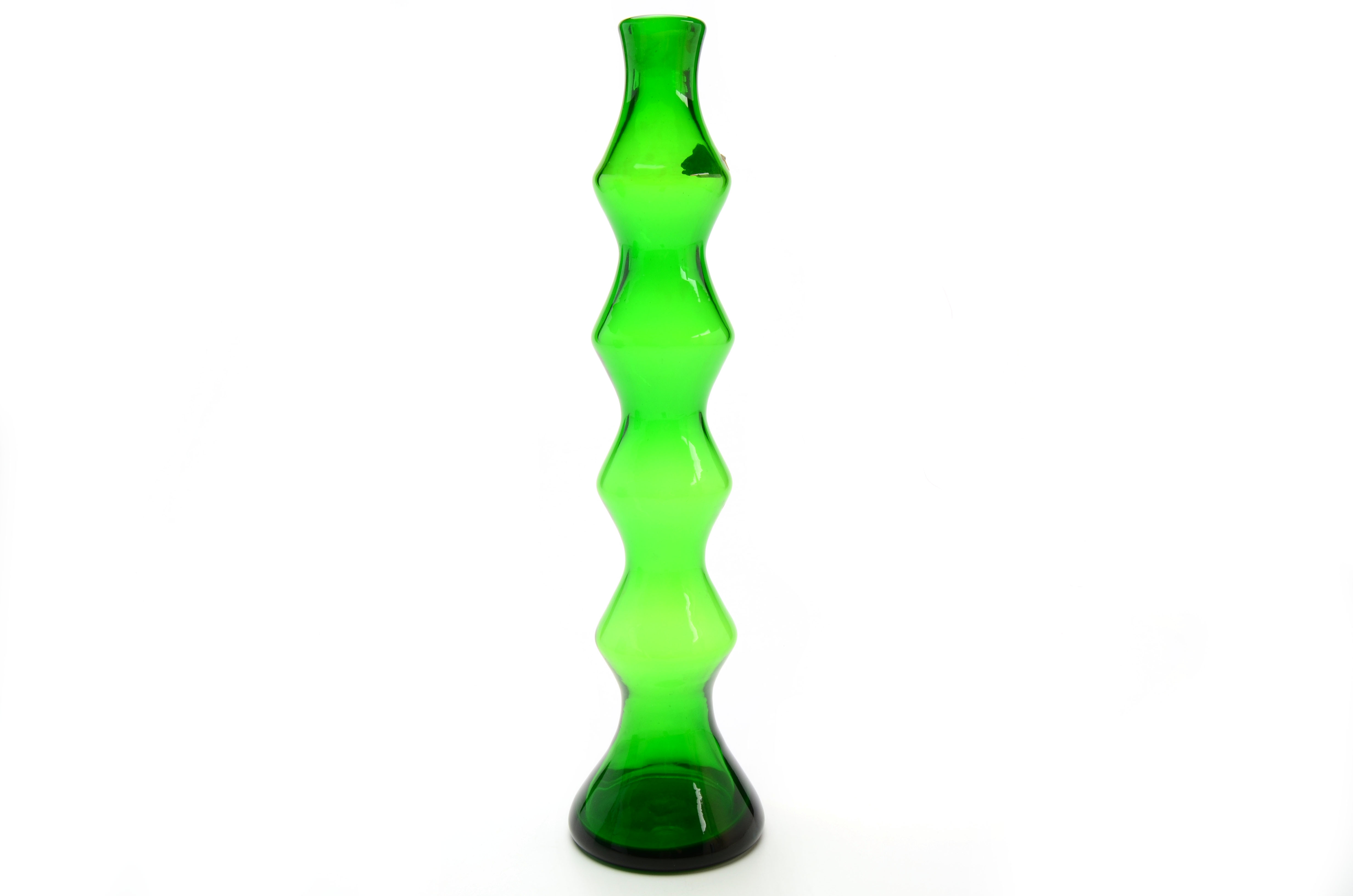 Green Blenko Glass Vases