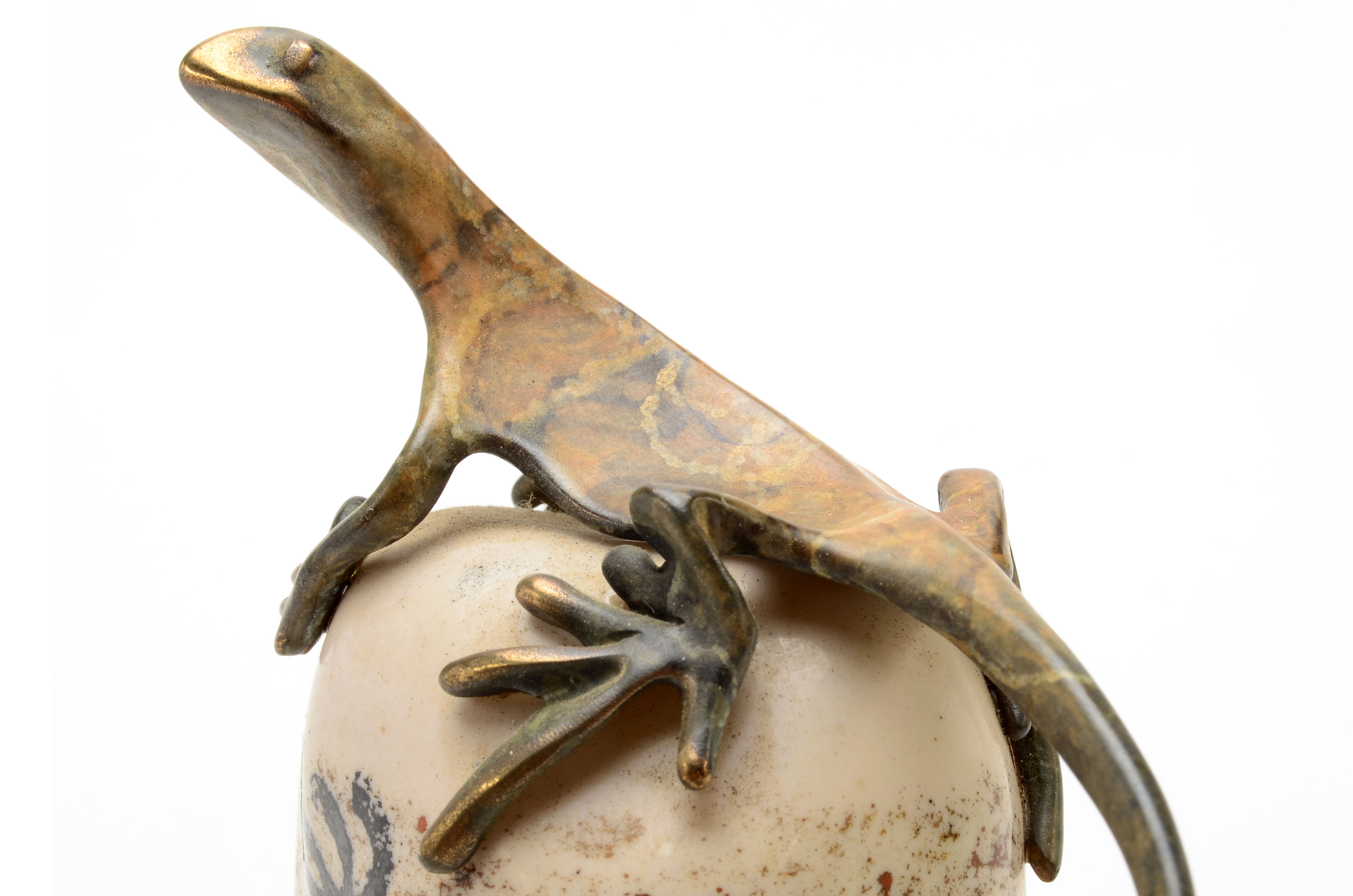 Michael Storey Bronze Lizard Sculpture