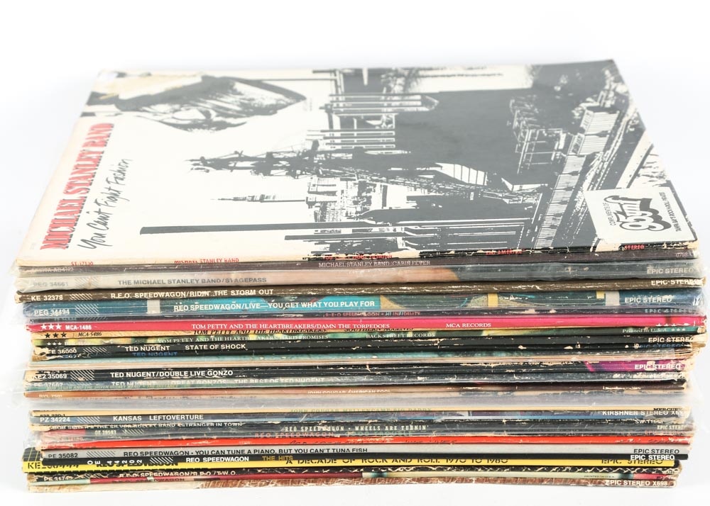 Tom Petty, REO Speedwagon, Micheal Stanley and Other Rock LPs